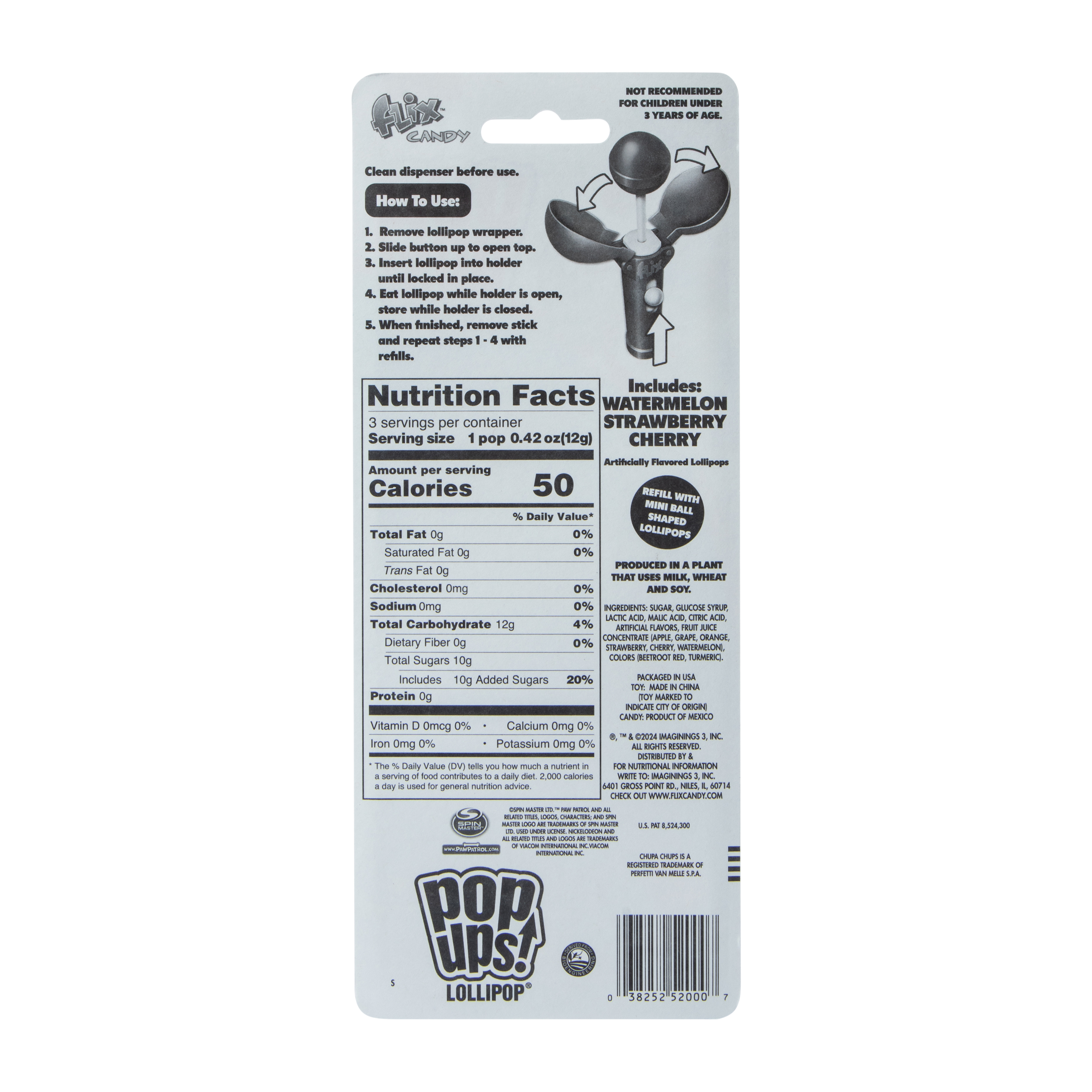 Paw Patrol™ Pop Ups!® Flix™ Candy 1.26oz (Styles May Vary)