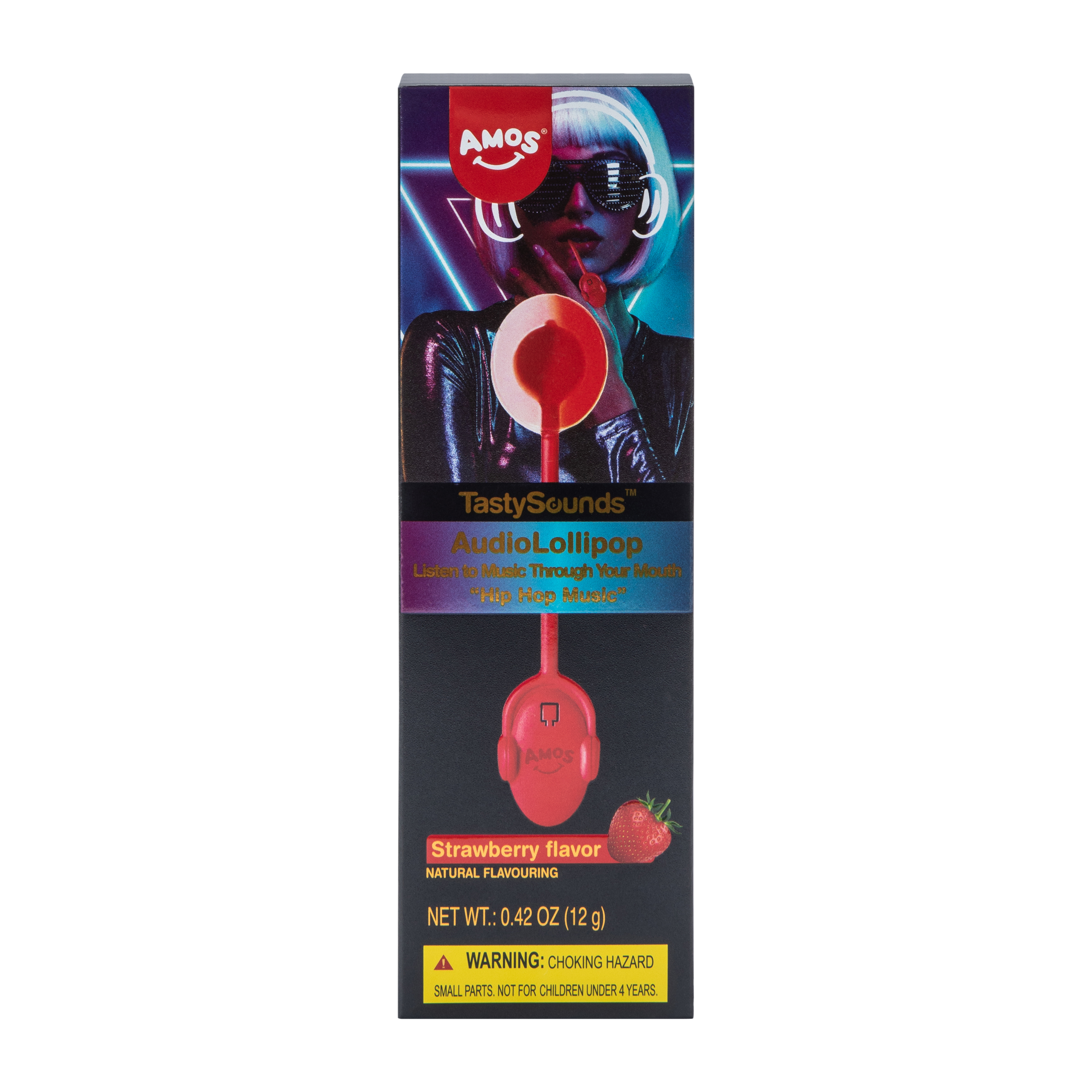 Amos® TastySounds™ Strawberry Flavor Audio Lollipop 0.42oz
