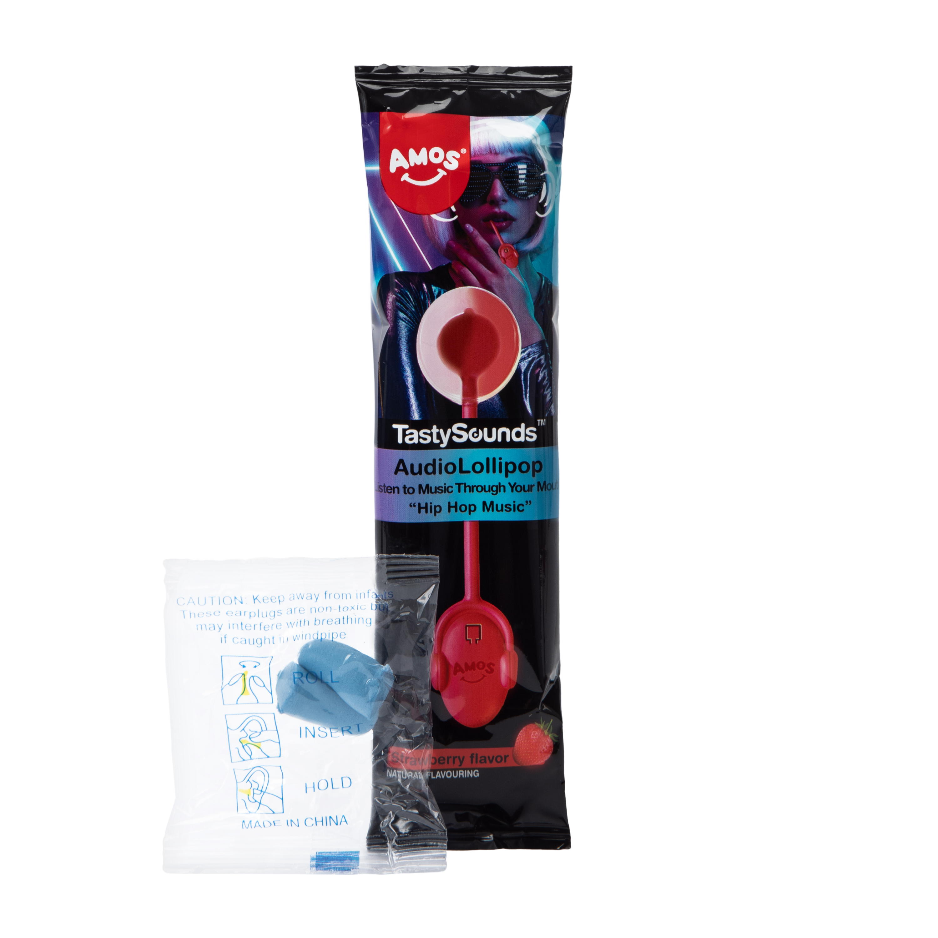 Amos® TastySounds™ Strawberry Flavor Audio Lollipop 0.42oz