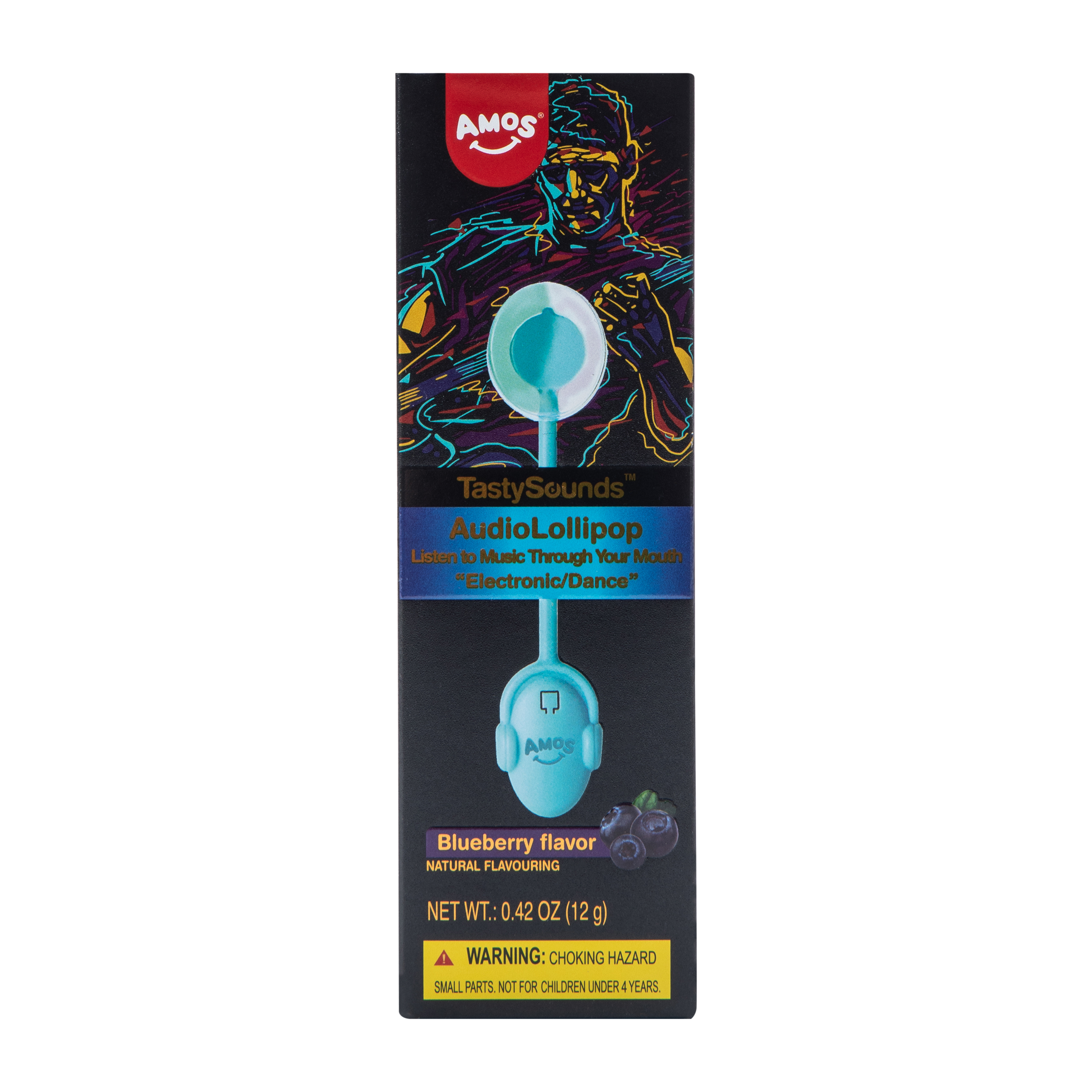 Amos® TastySounds™ Blueberry Flavor Audio Lollipop 0.42oz
