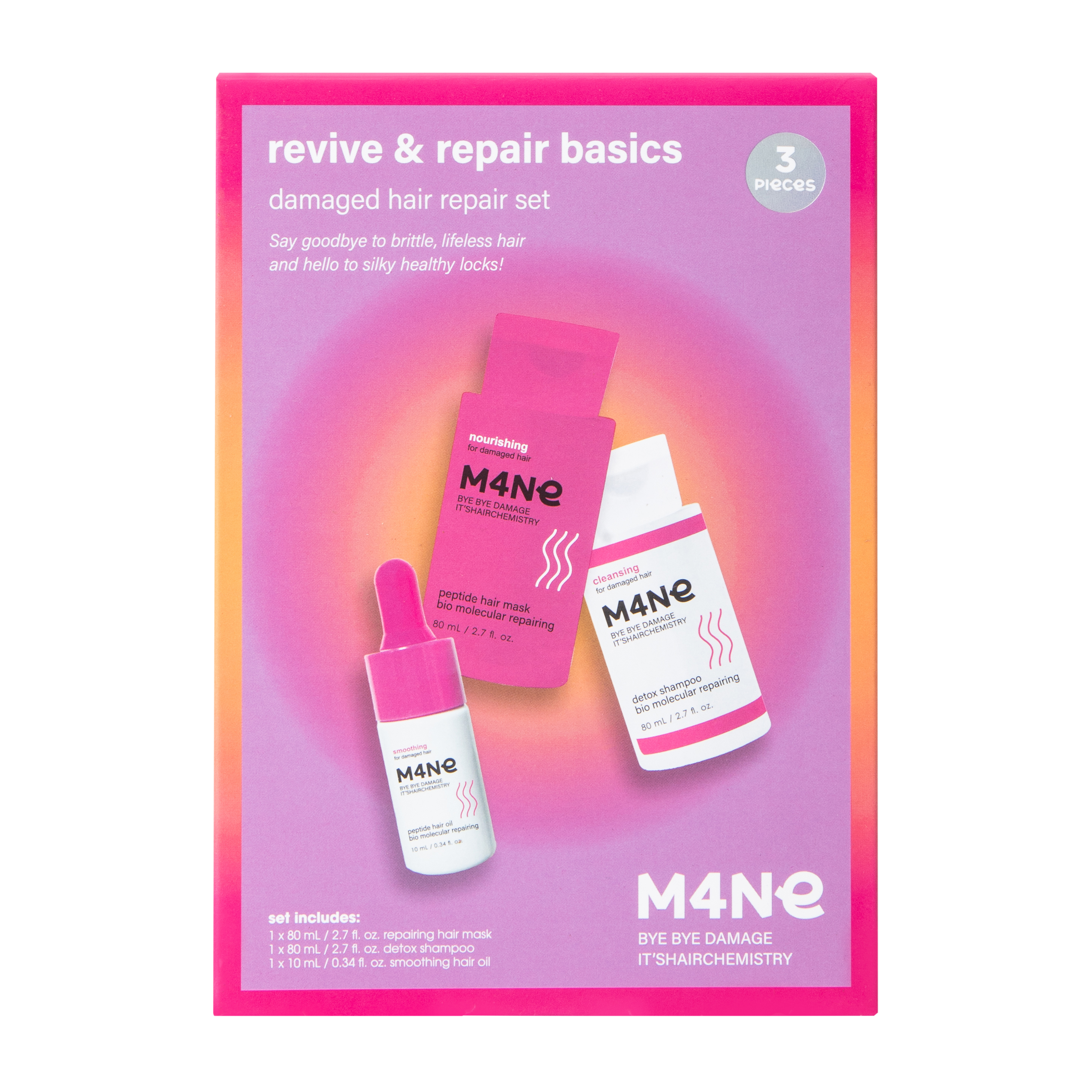 M4ne Hair Revive & Repair Basics Set 3-Pack