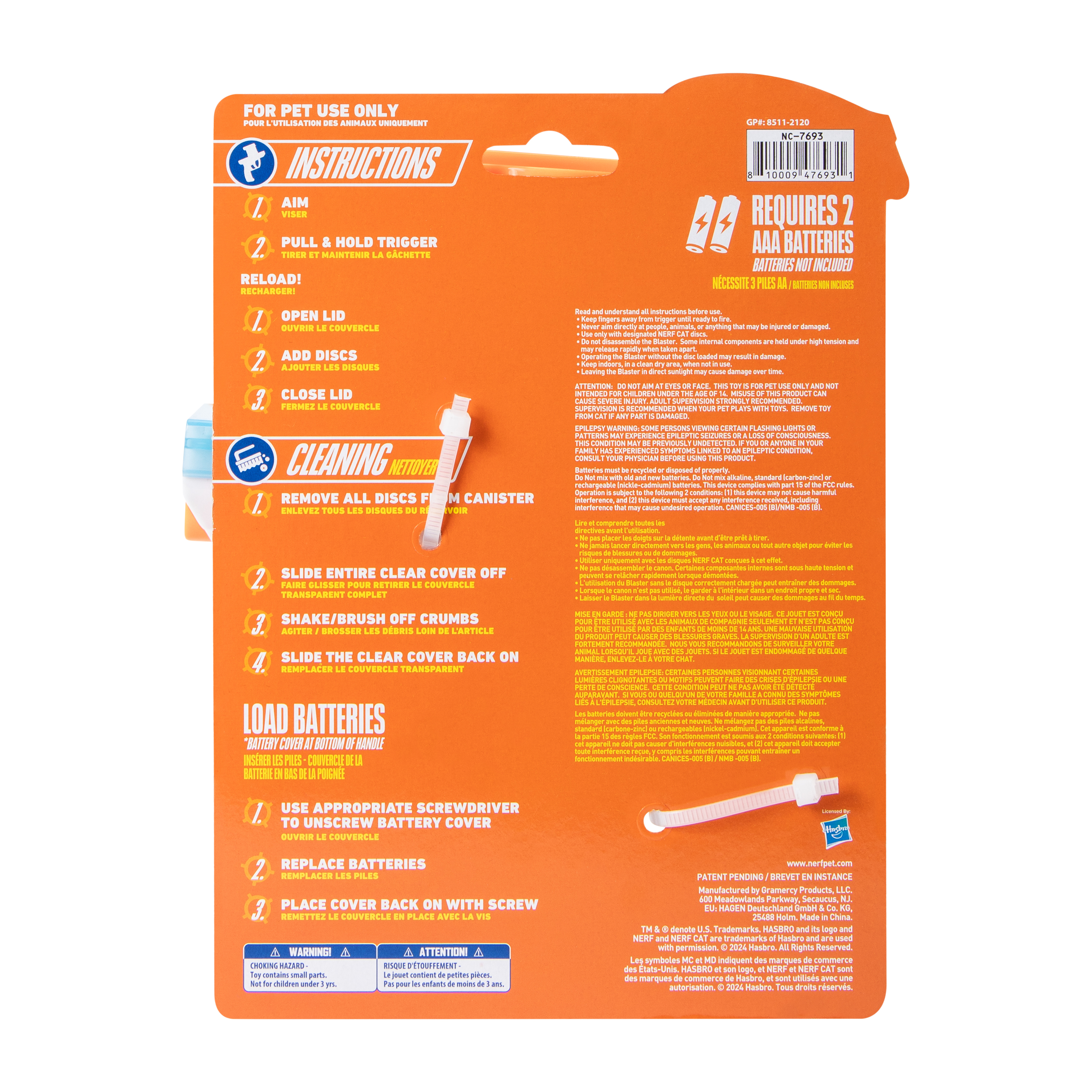 Nerf Cat Catnip Disc Blaster With Light Chase