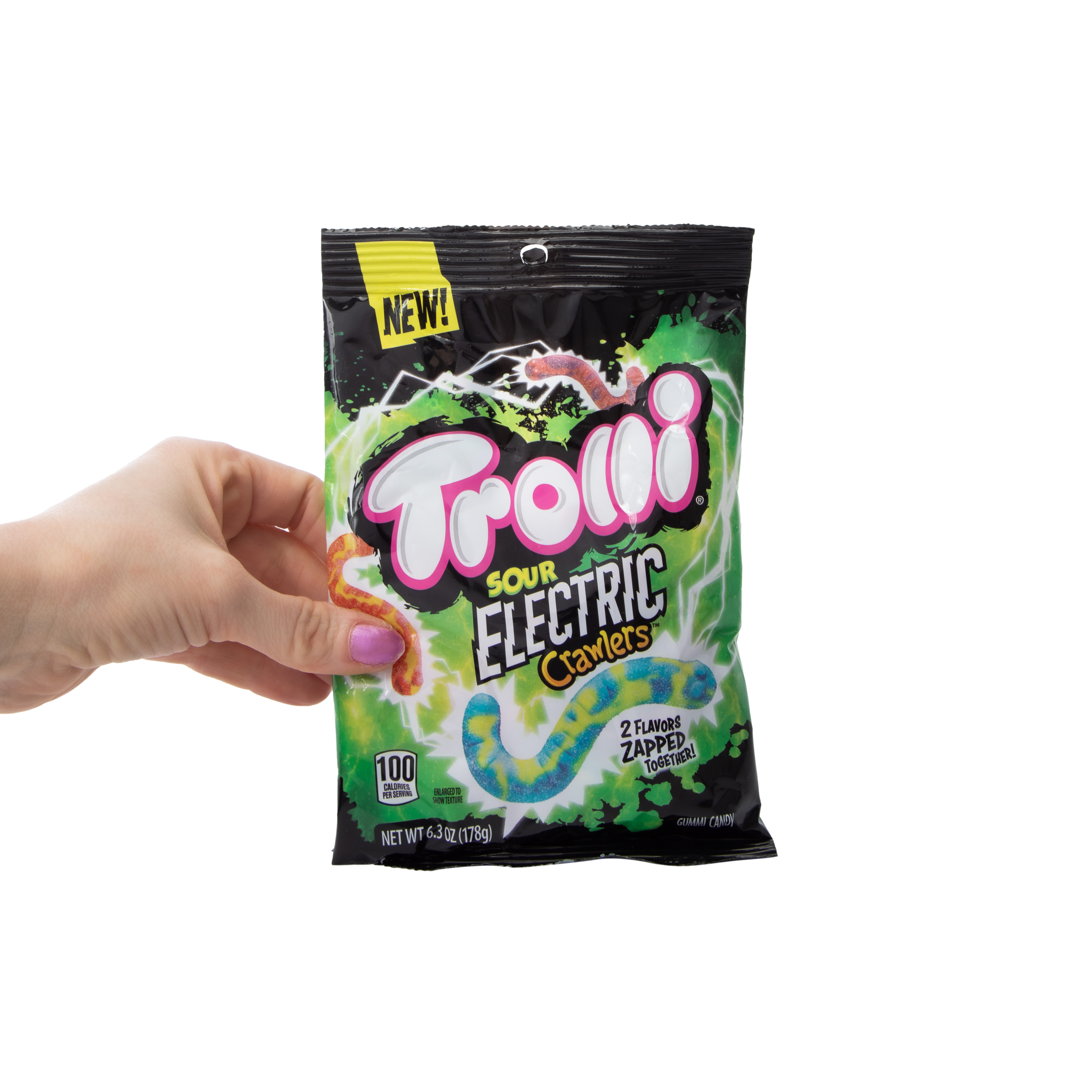 Trolli® Sour Electric Crawlers™ 2-Flavor Zapped Together Gummi Candy 6.3oz