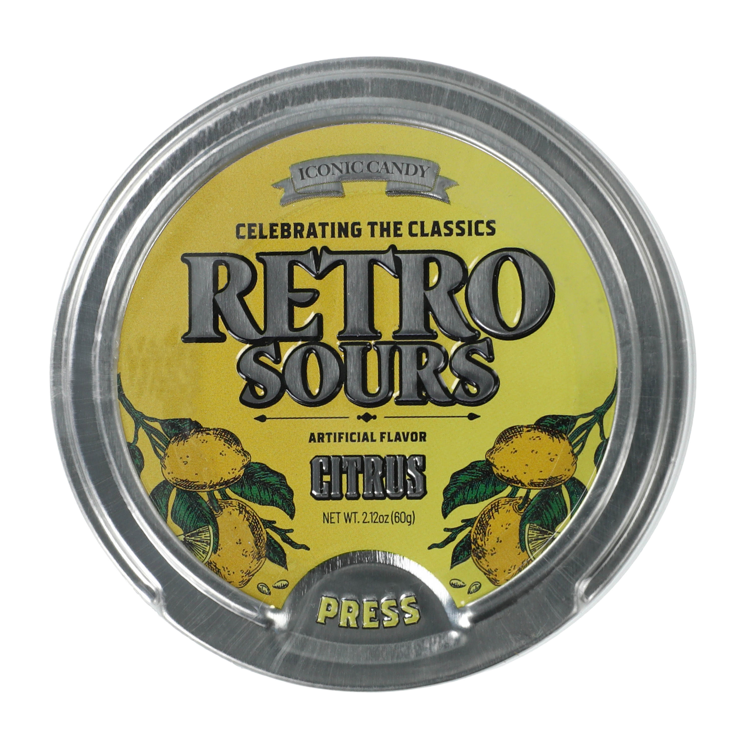Retro Sours Citrus Tin Candy 2.1oz