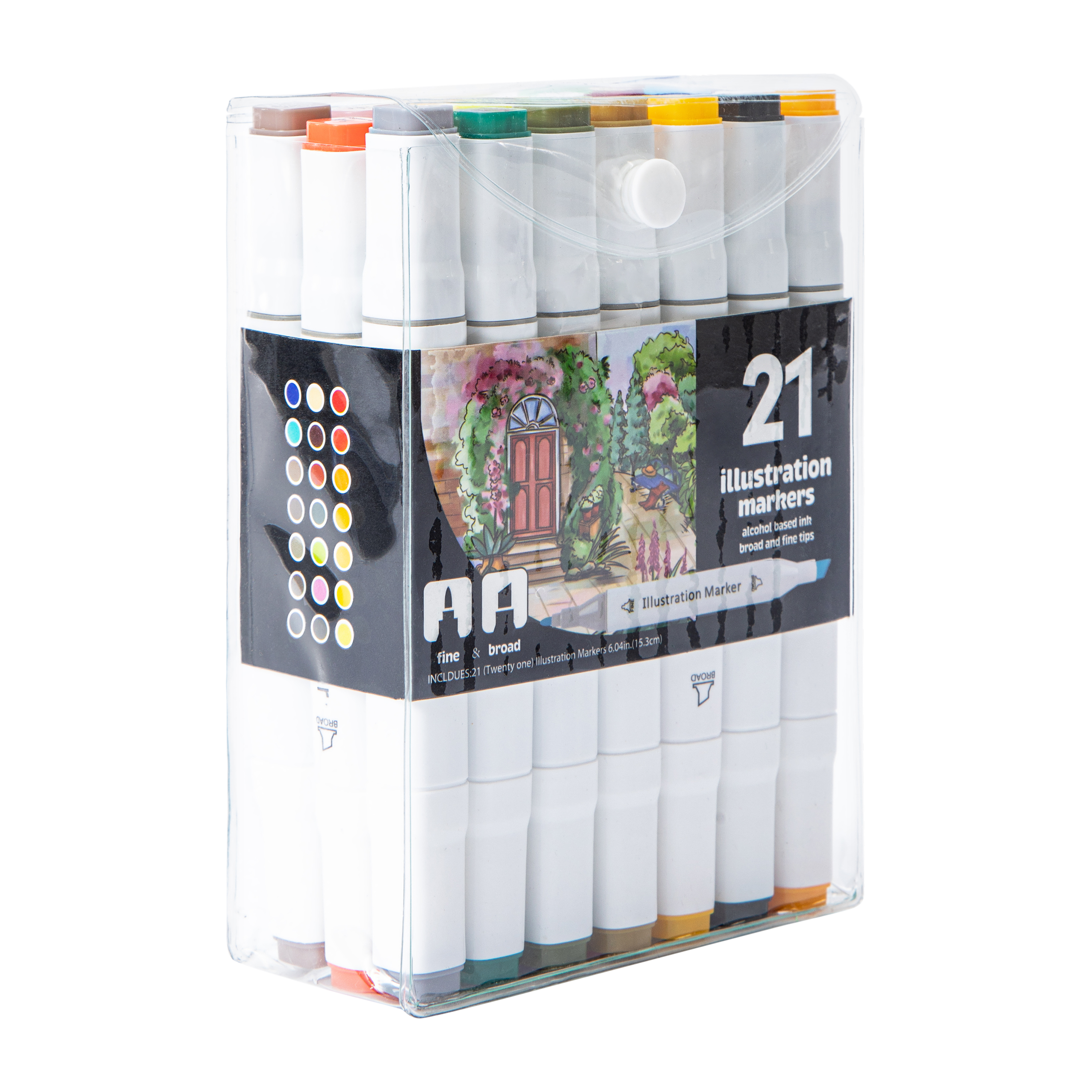 Double-Sided Illustration Markers 21-Pack