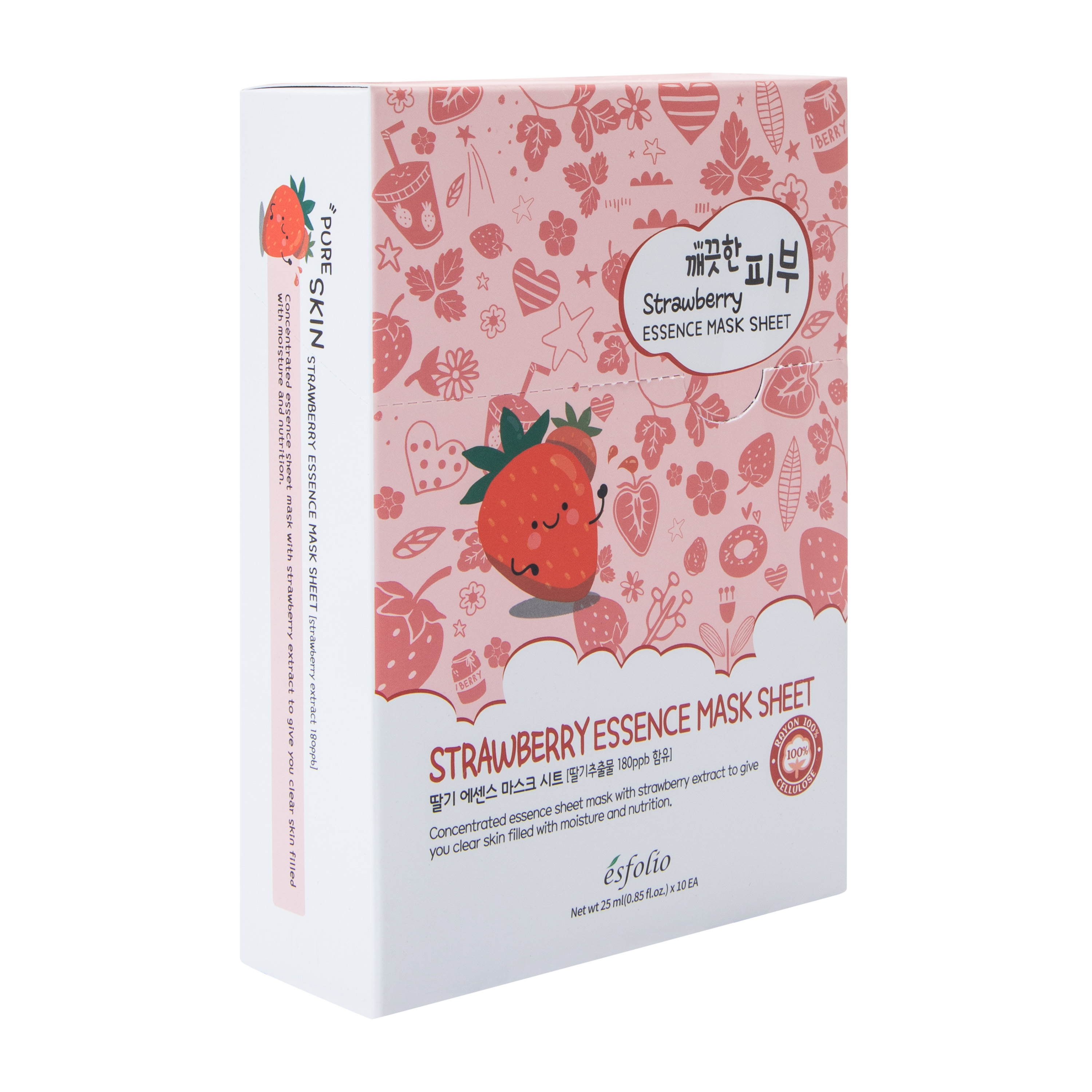Esfolio Strawberry Essence Mask Sheet 10-Count