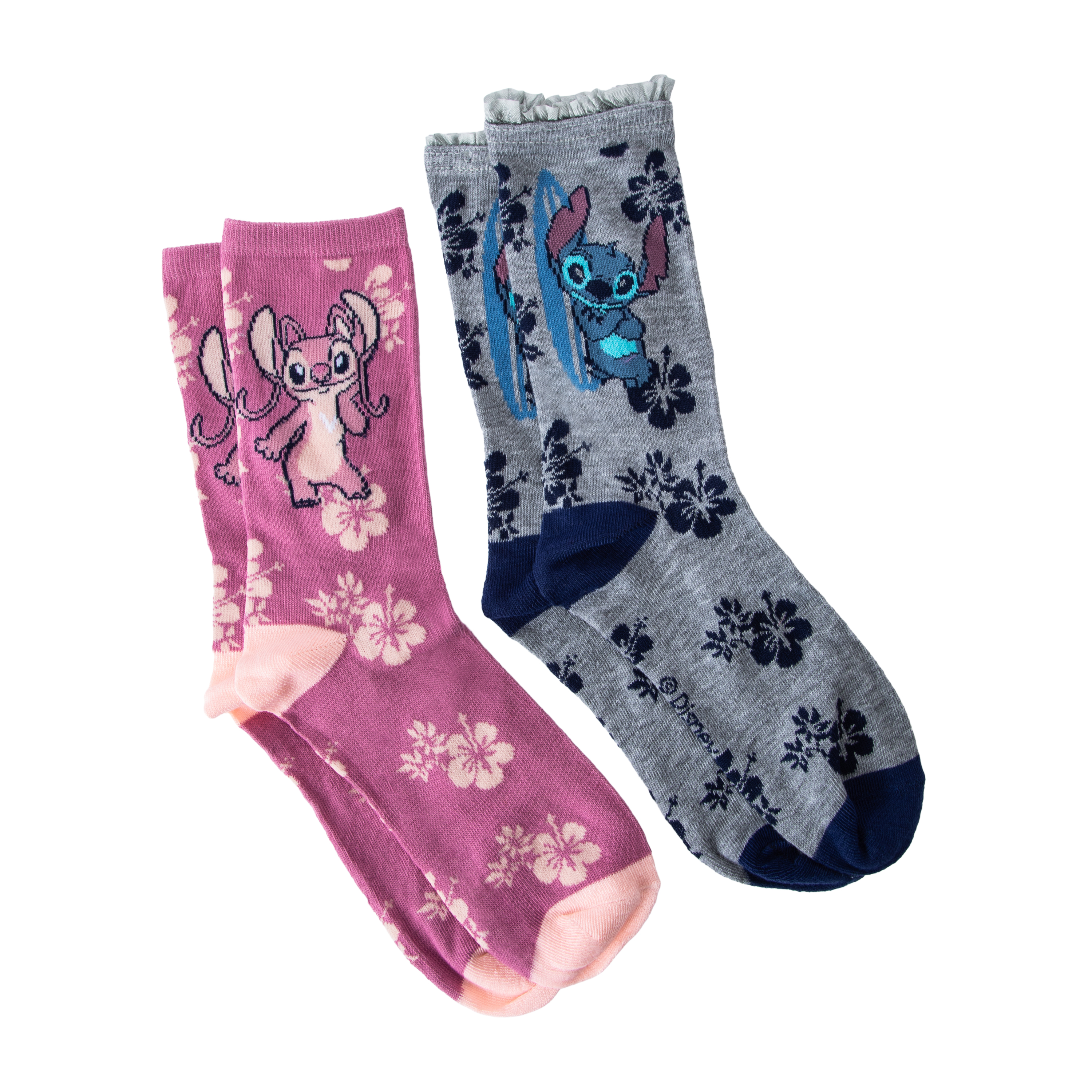 Juniors Disney Stitch Crew Socks 2-Pack