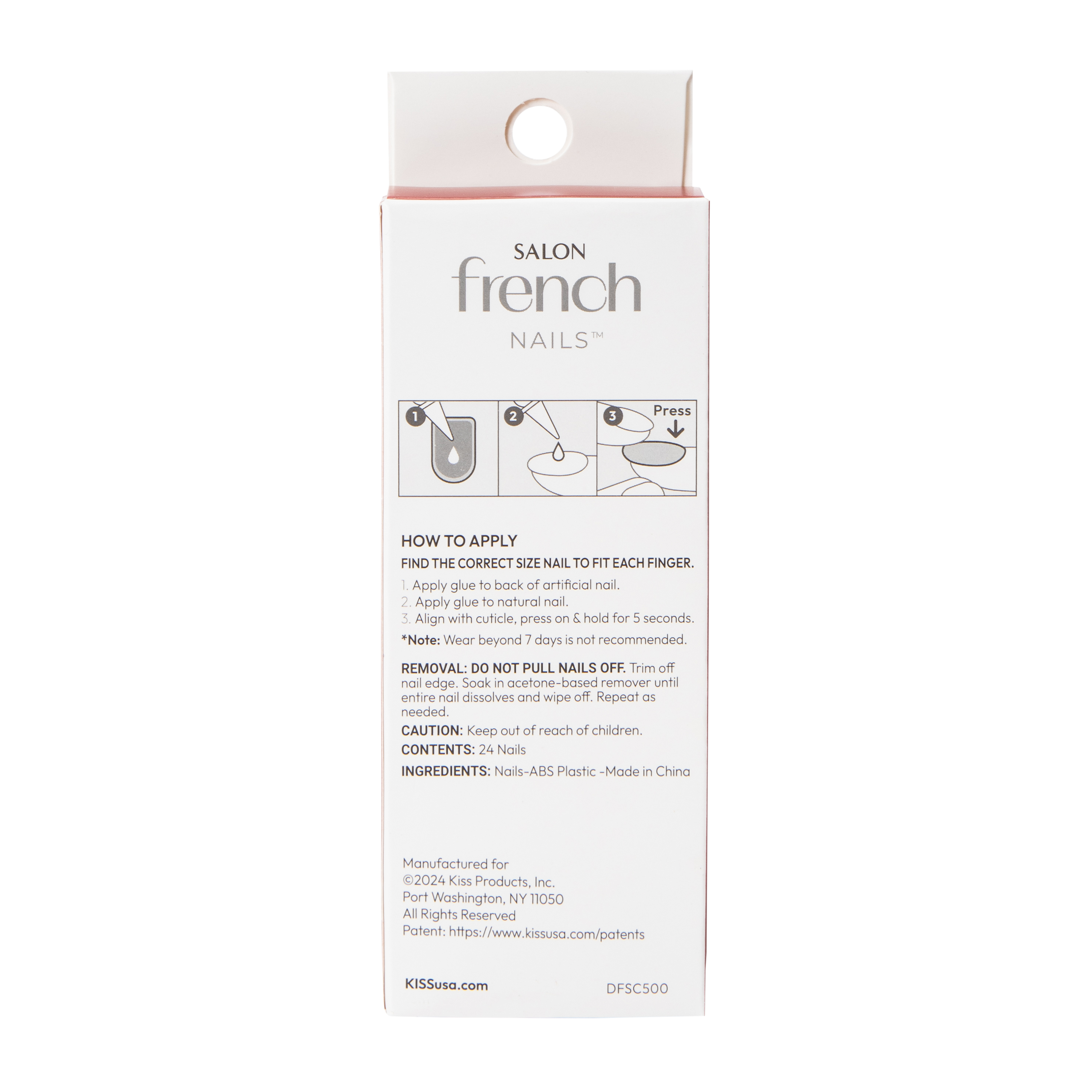 Kiss® Salon French Changeless Full-Cover Nails 24-Count