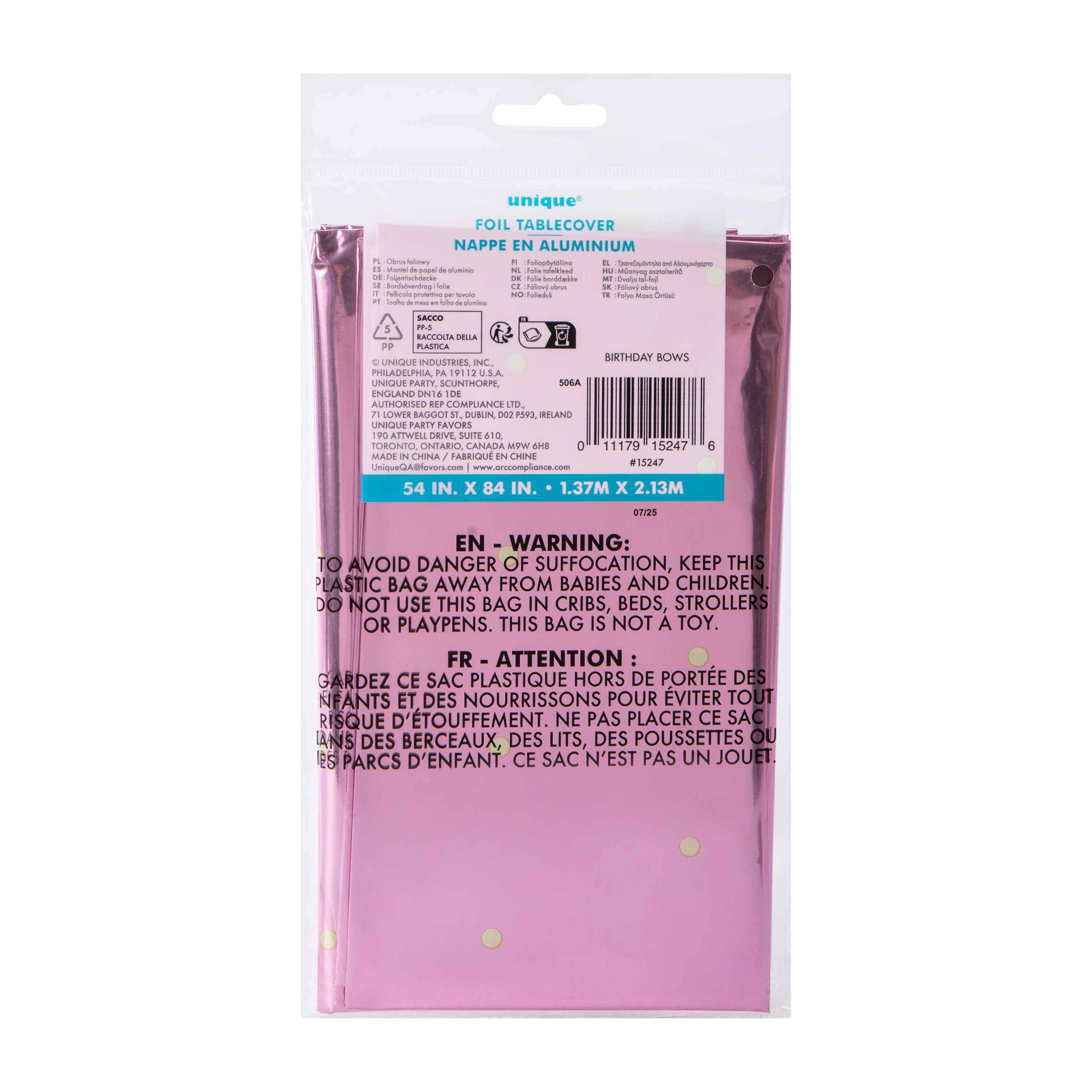 Party Foil Tablecover 54in x 84in