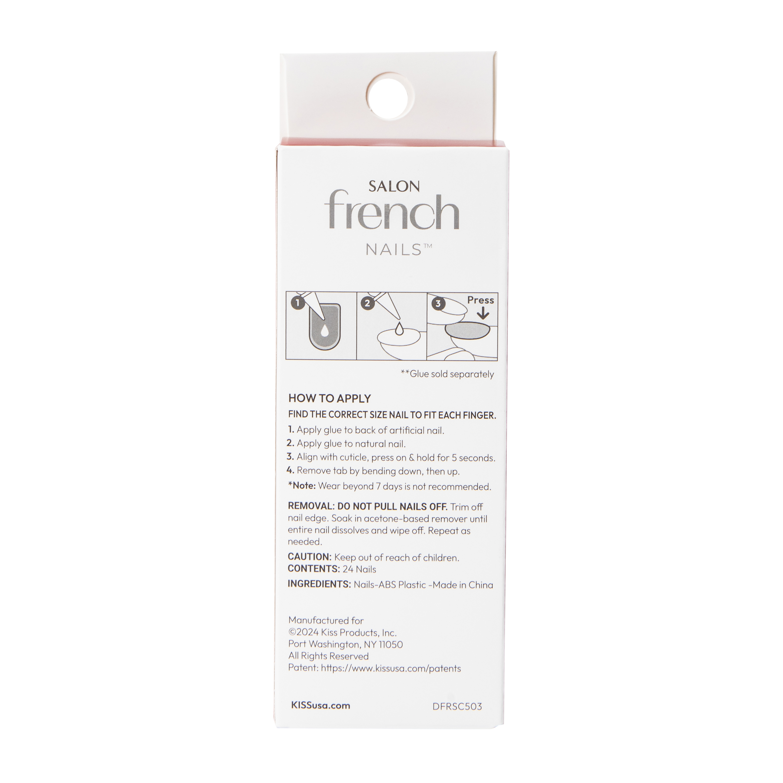 Kiss® Salon French Demure Full-Cover Nails 24-Count