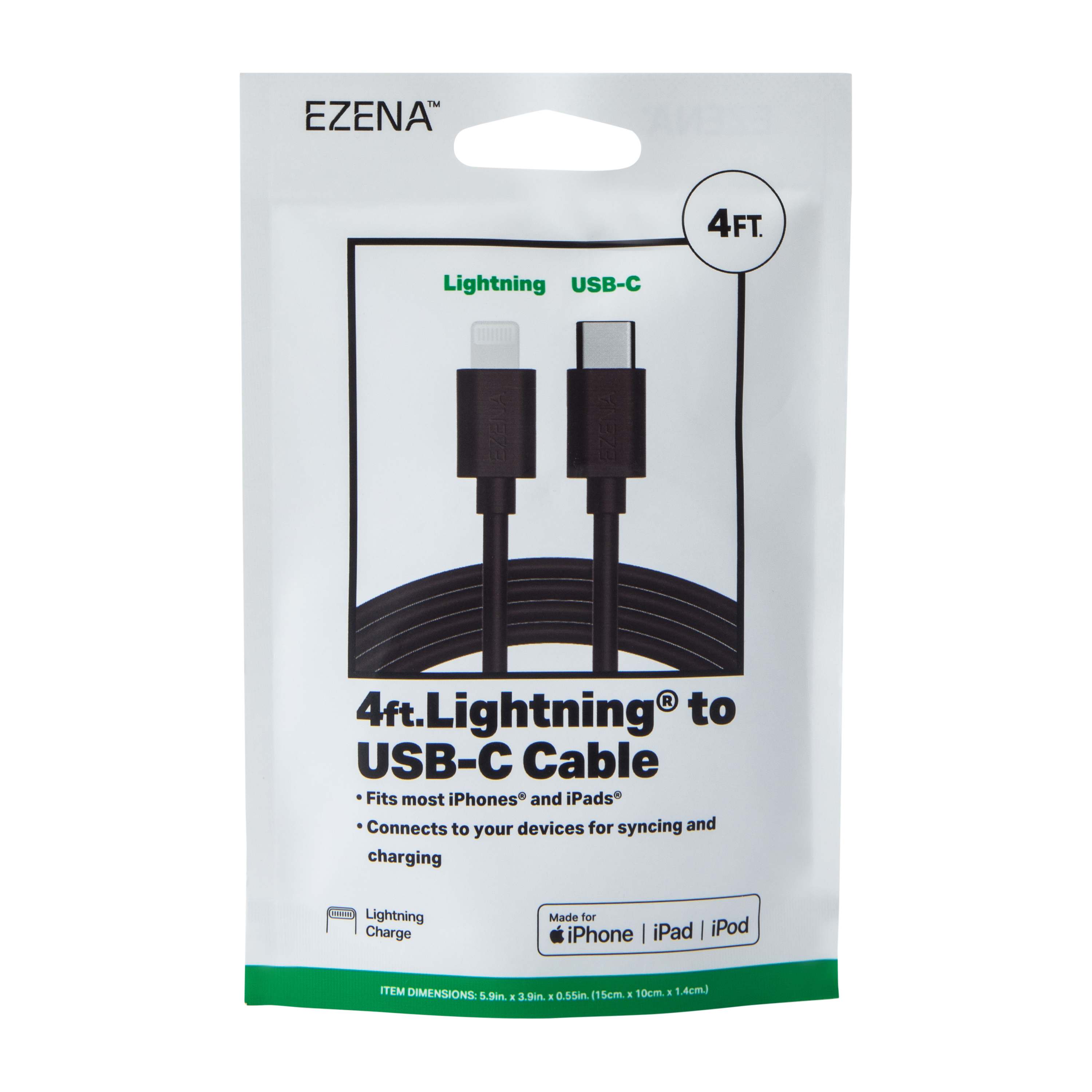 Lightning® To USB-C Cable 48in