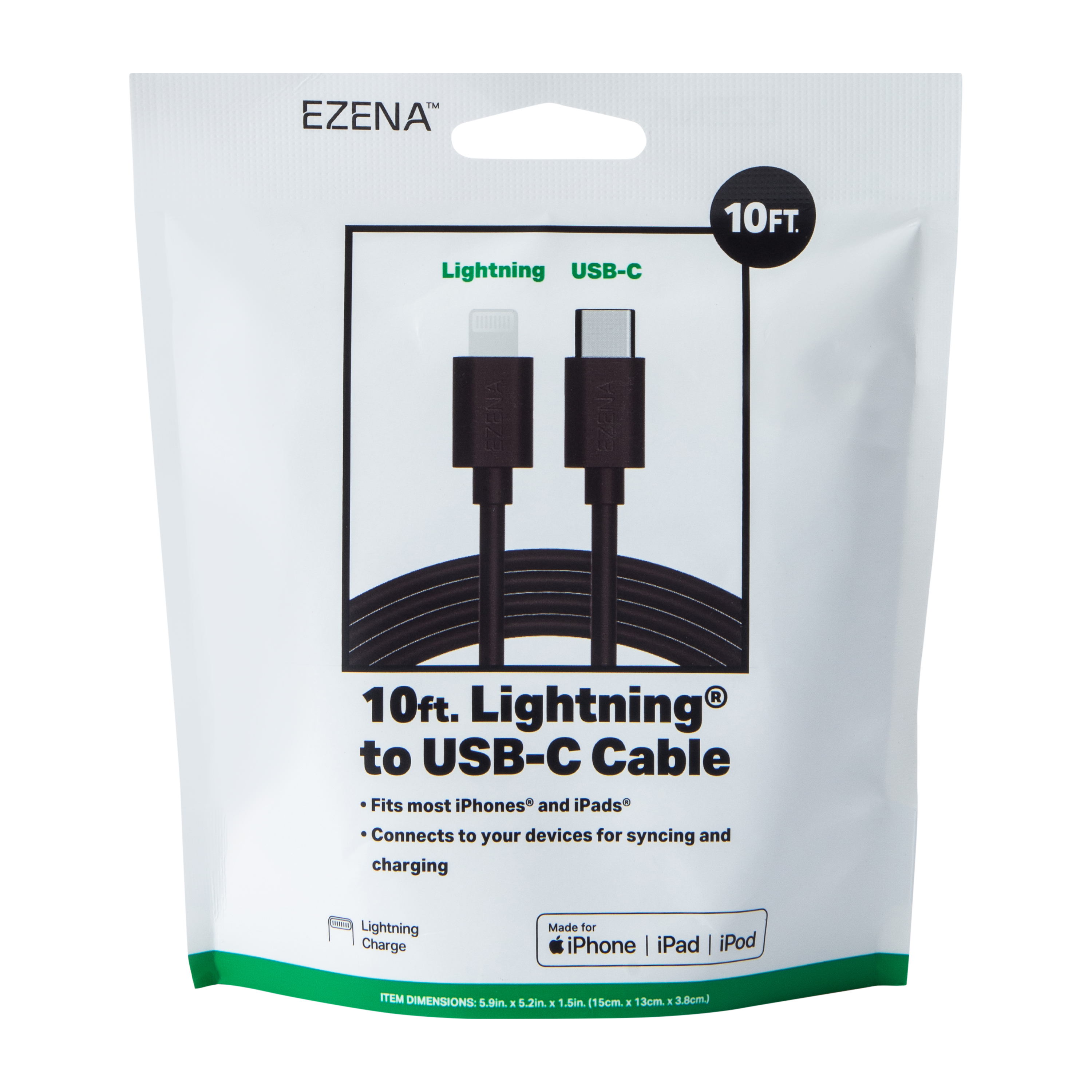 Ezena™ Lighting® To USB-C Cable 120in