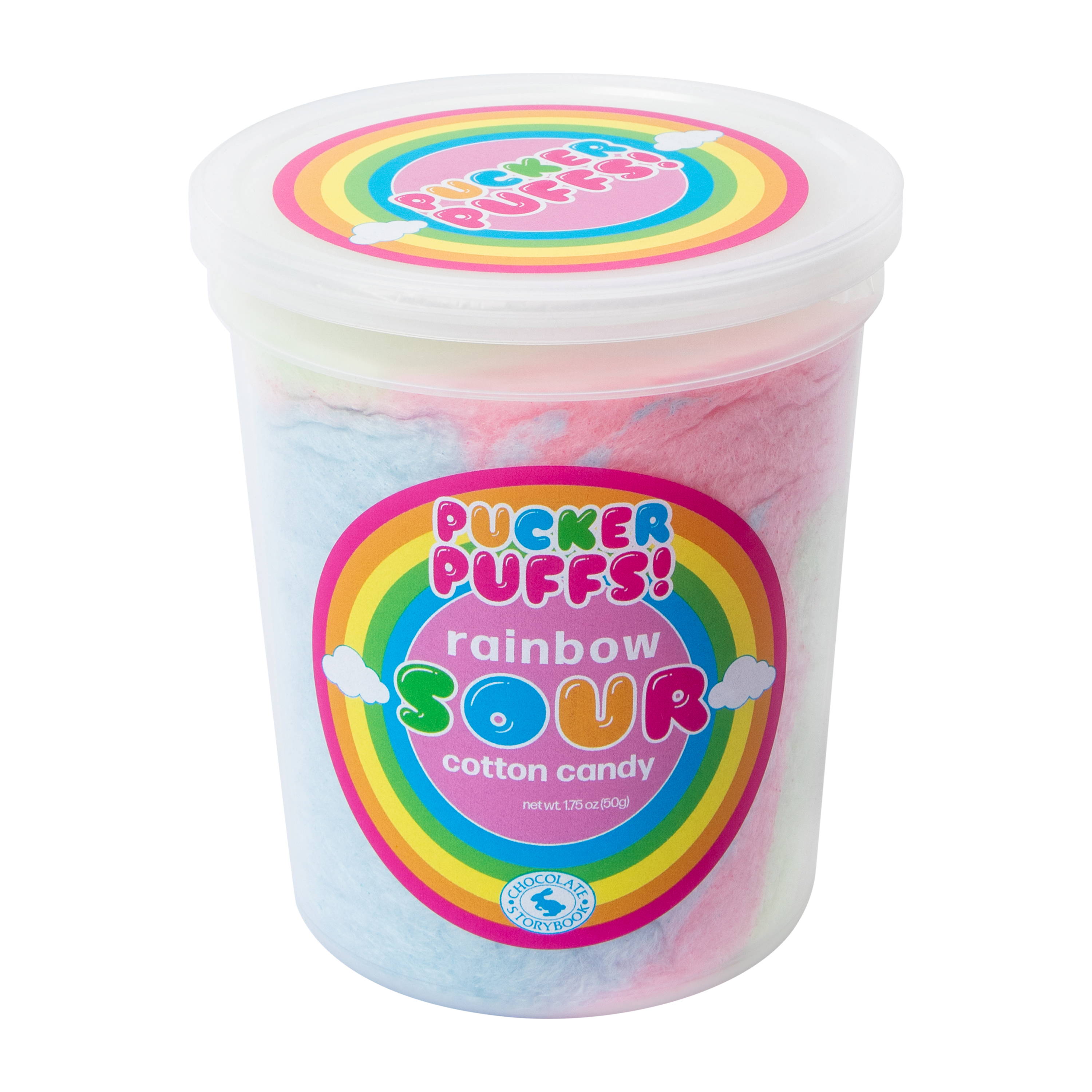 Pucker Puffs! Rainbow Sour Cotton Candy 1.75oz