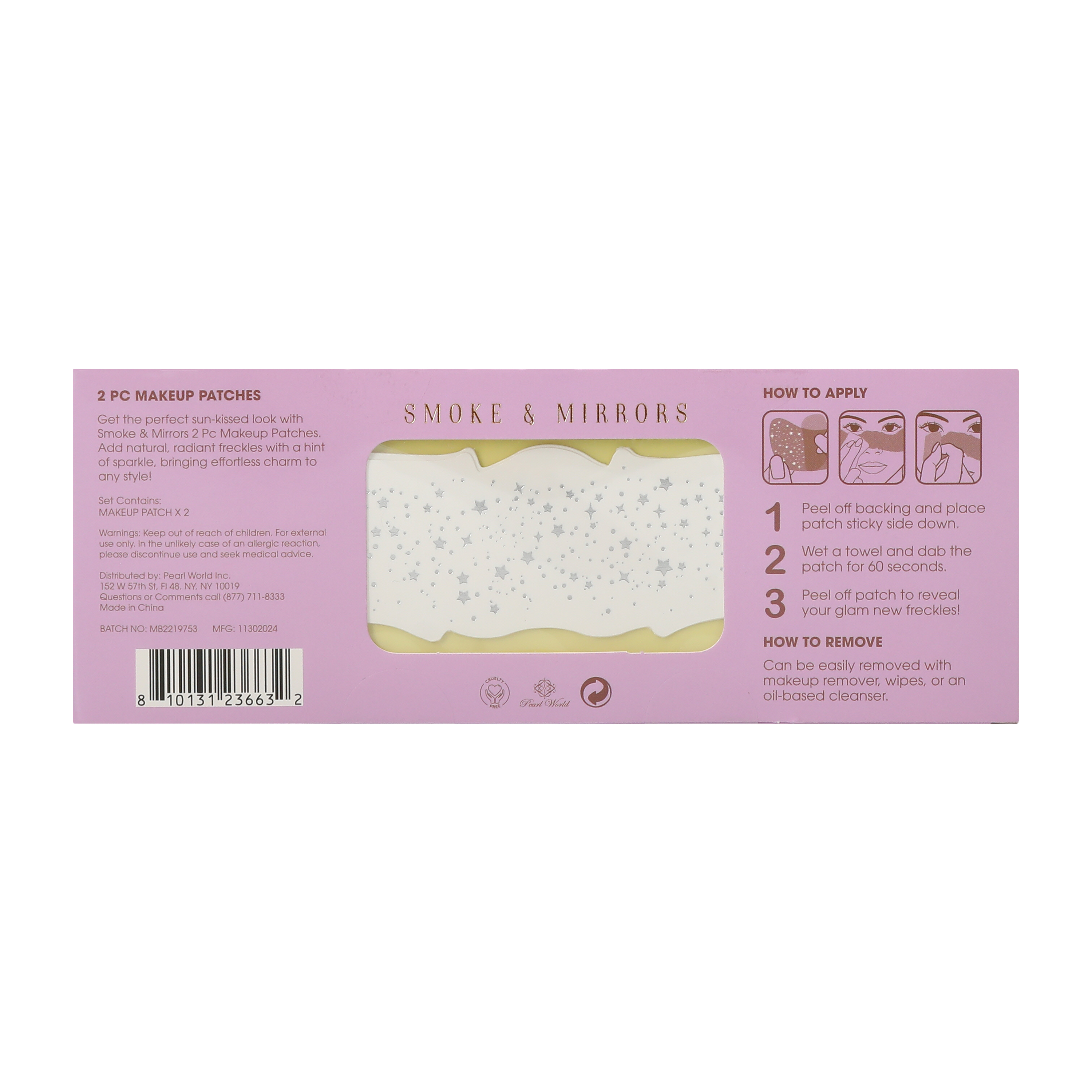 Smoke & Mirrors Silver Glitter Freckles Makeup Patches 2-Piece