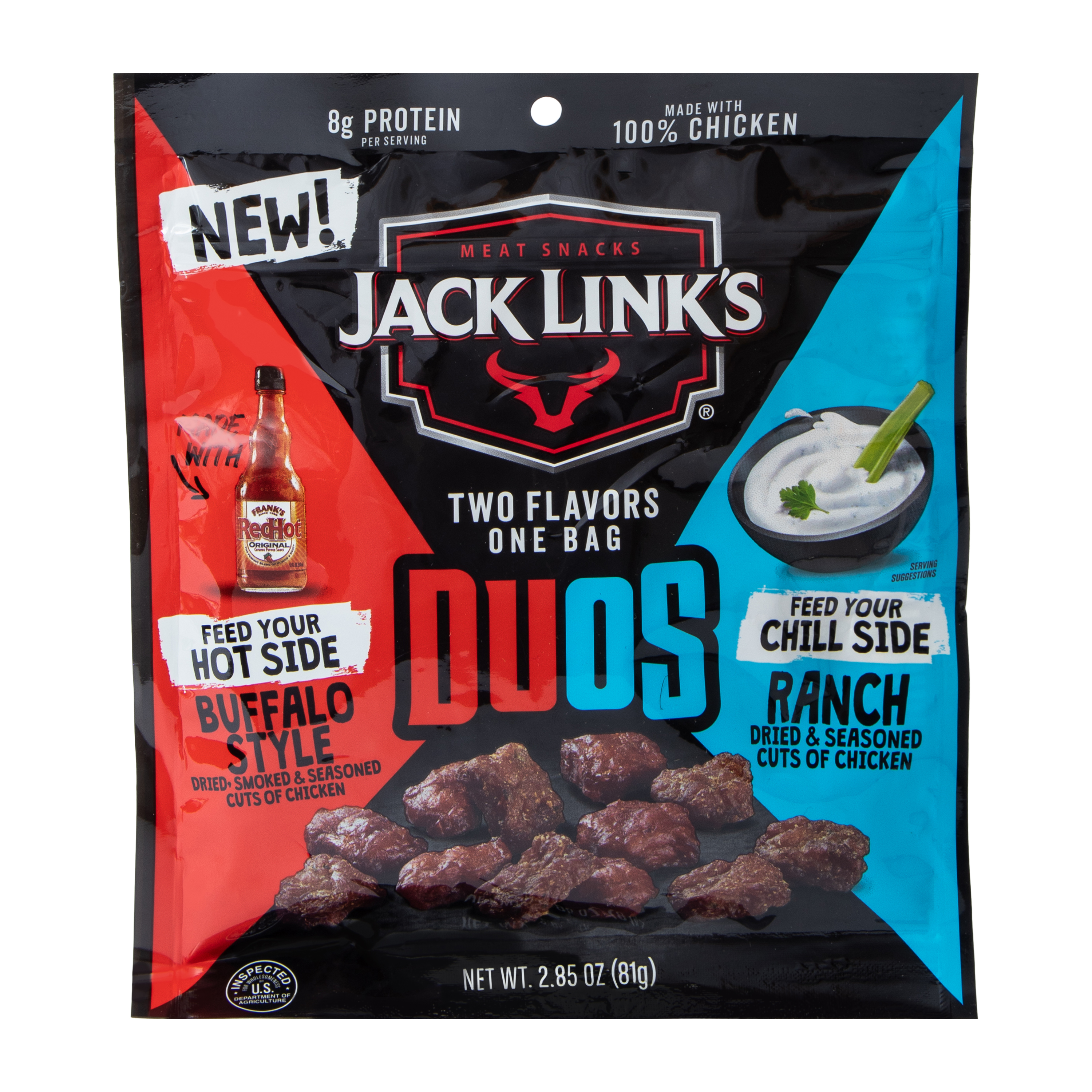 Jack Link's® Chicken Bites DUOs - Frank's RedHot Buffalo Style & Ranch 2.85oz