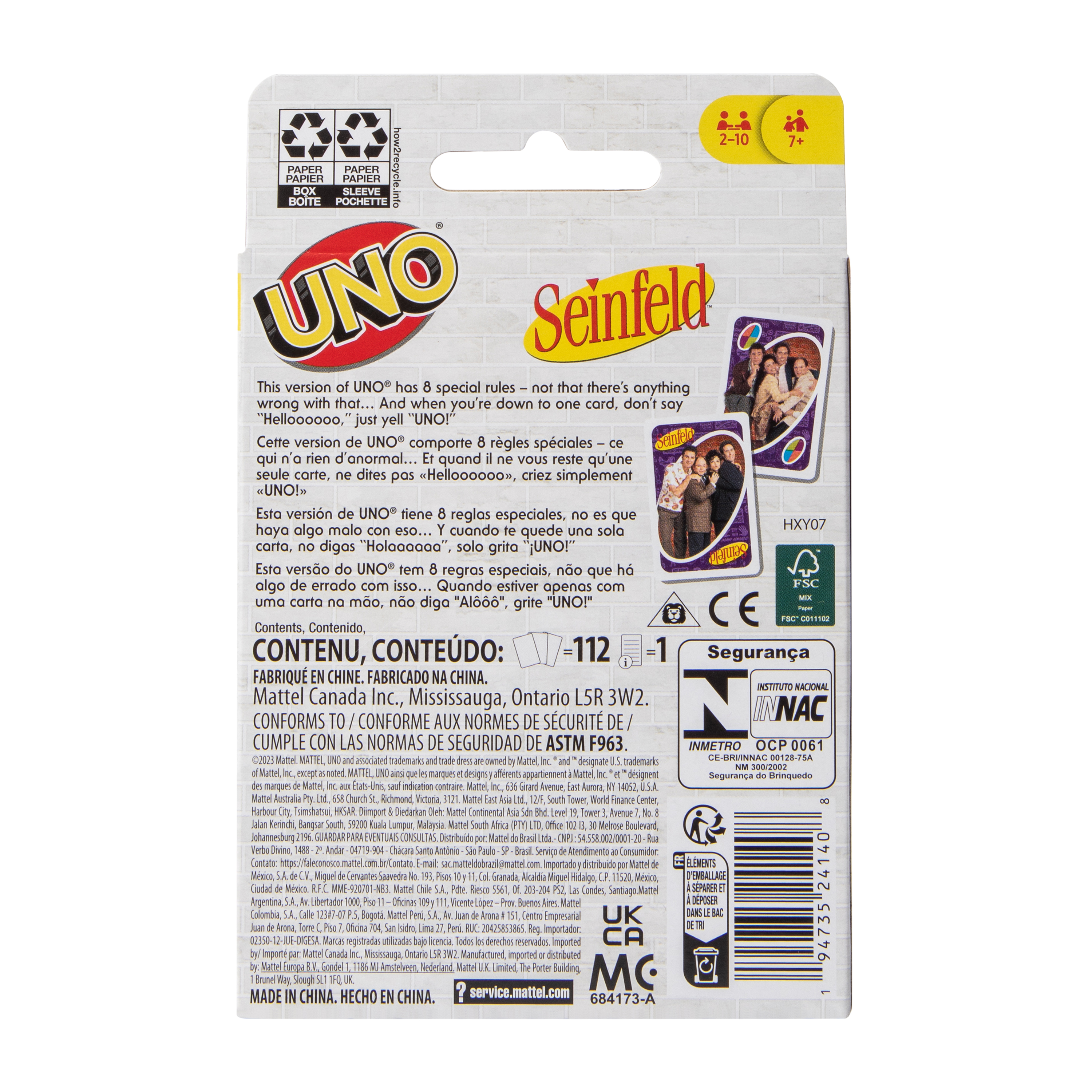 Uno® Seinfeld™ Playing Card Game