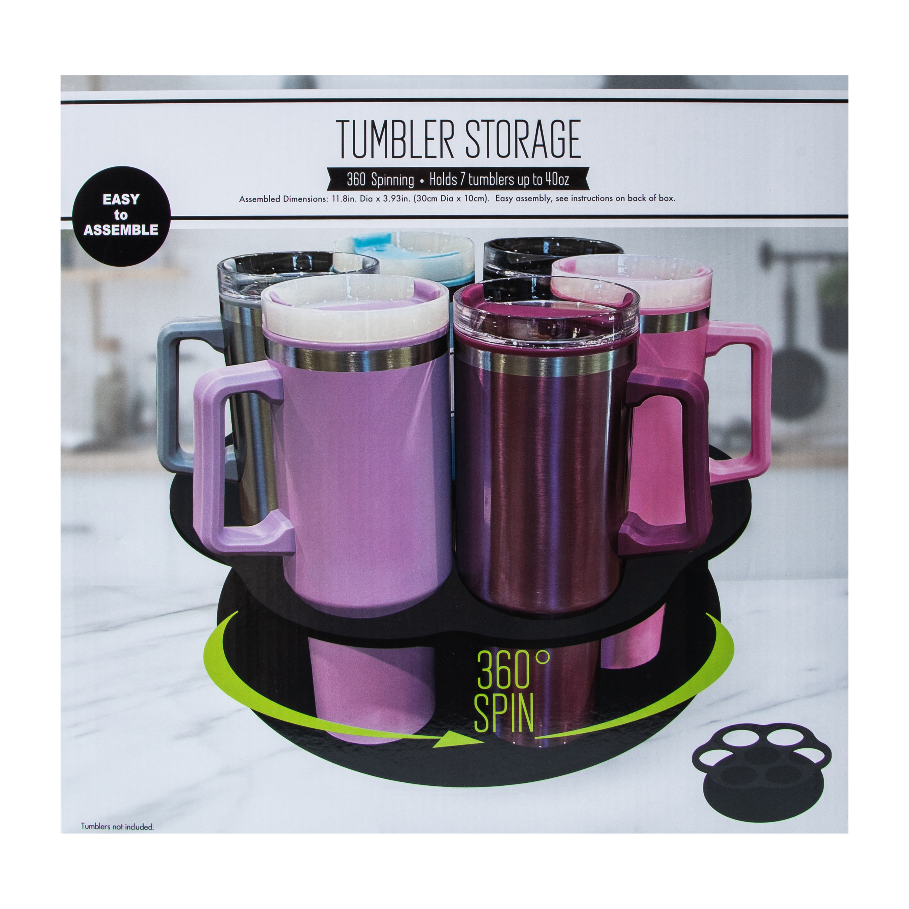 Rotatable Tumbler Organizer And Storage