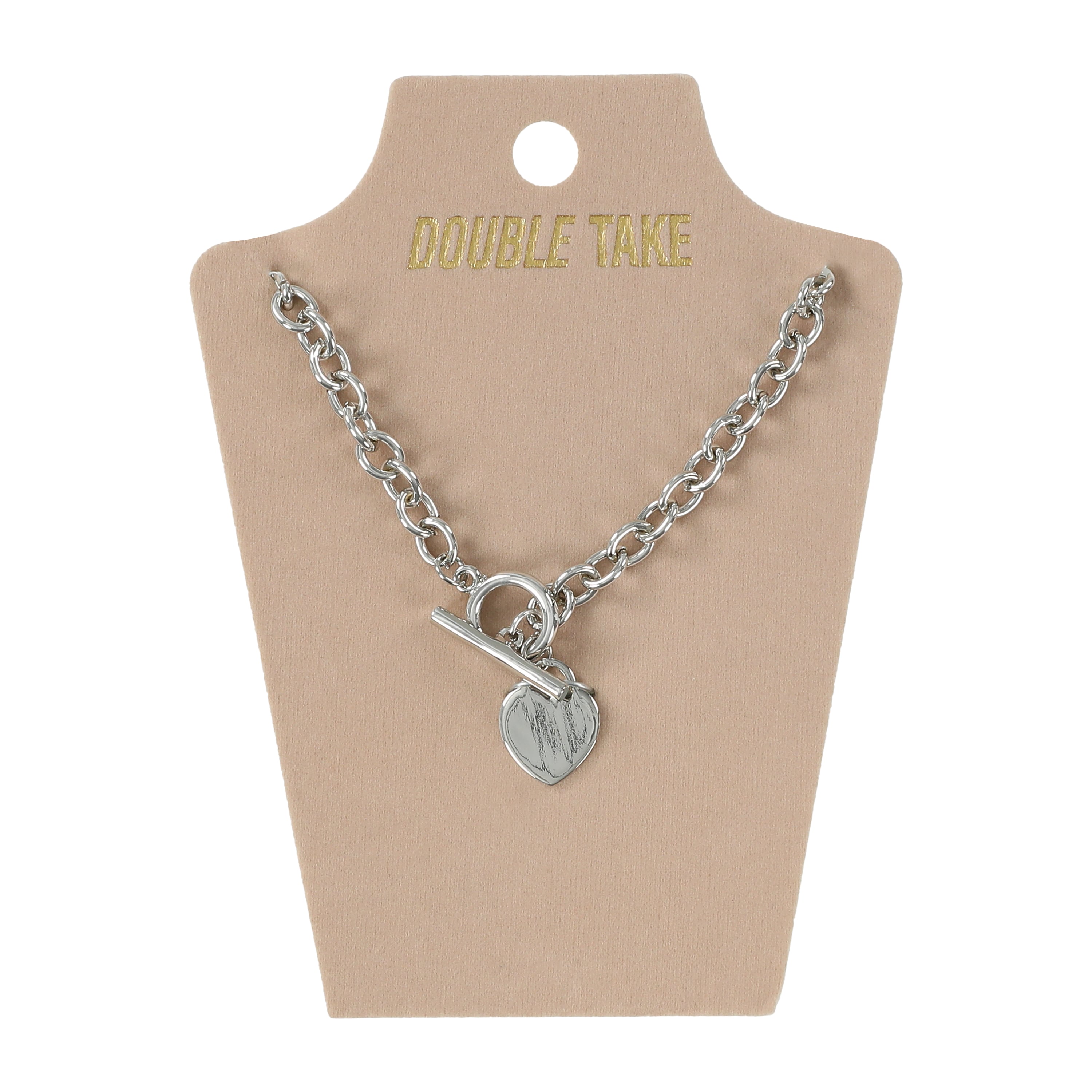 Double Take Silver Heart Necklace | Five Below