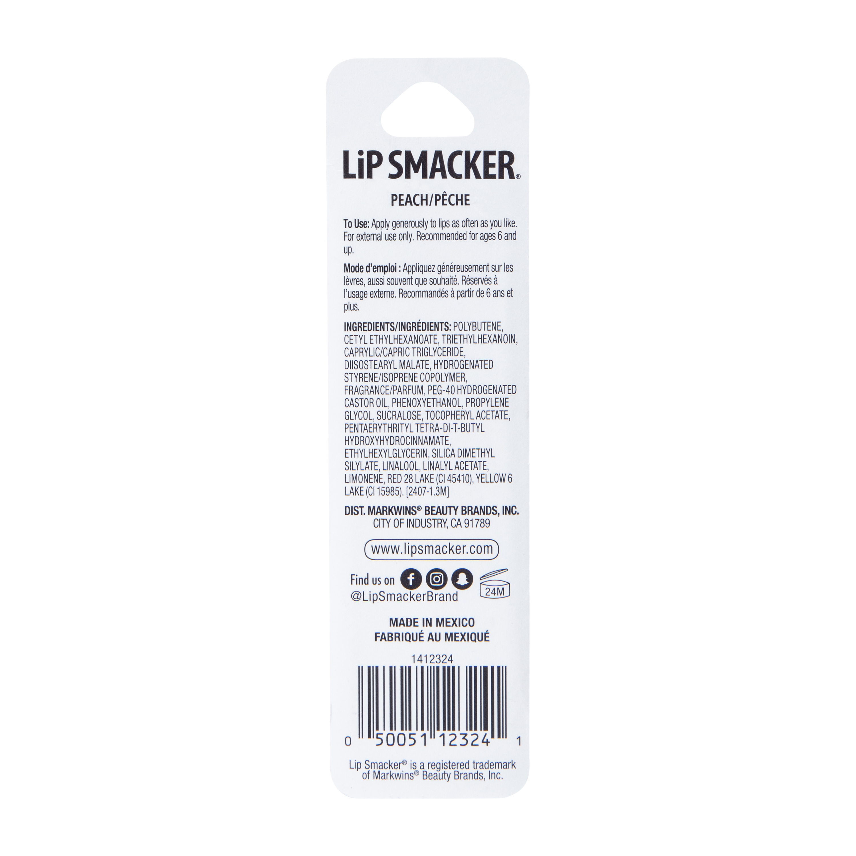 Lip Smacker® Peach Rolly Lip Balm 0.2oz