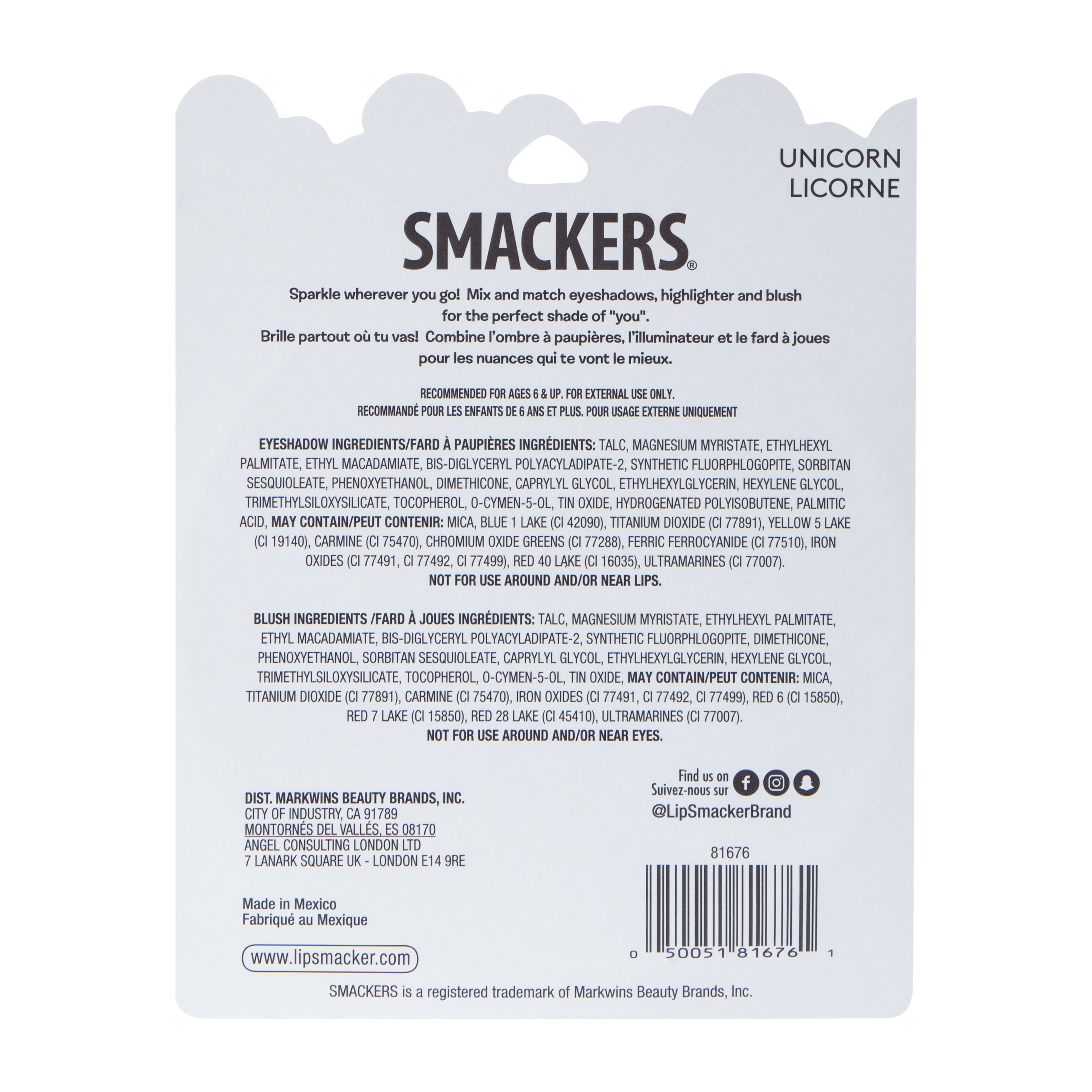 Smackers® Believe In Unicorns Glitter Palette