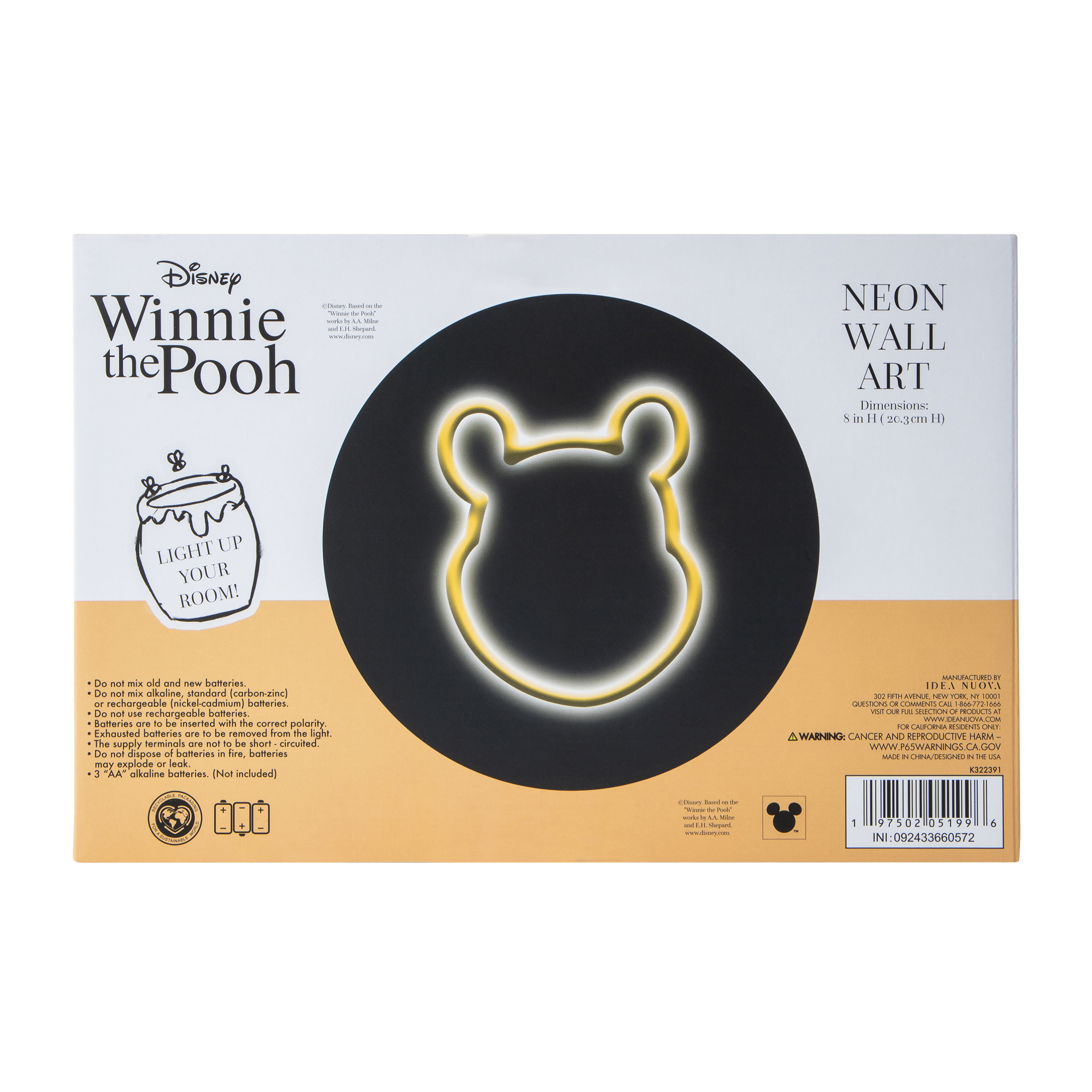 Disney Winnie The Pooh Neon Wall Art