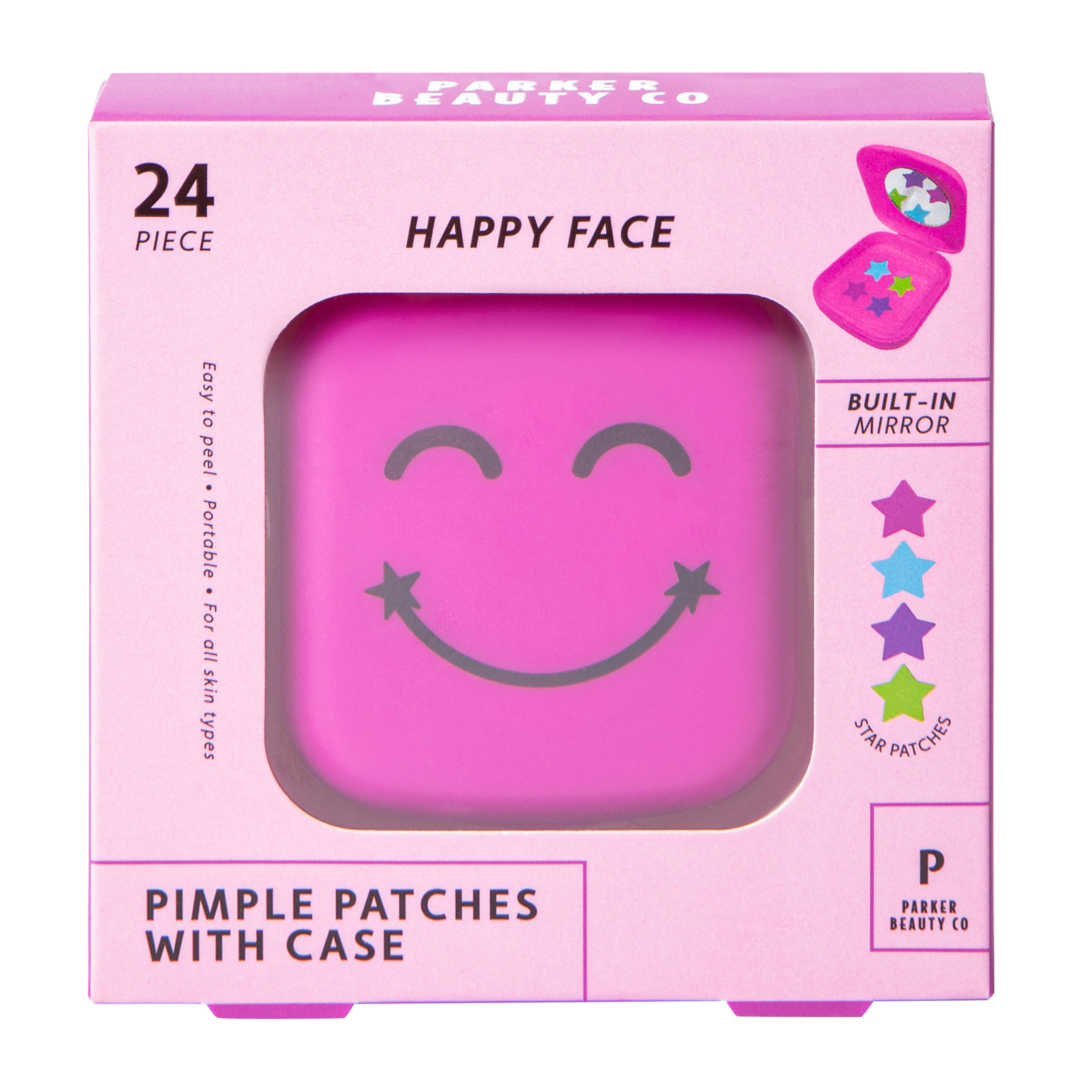 Happy Face Pimple Patches With Case 24-Piece