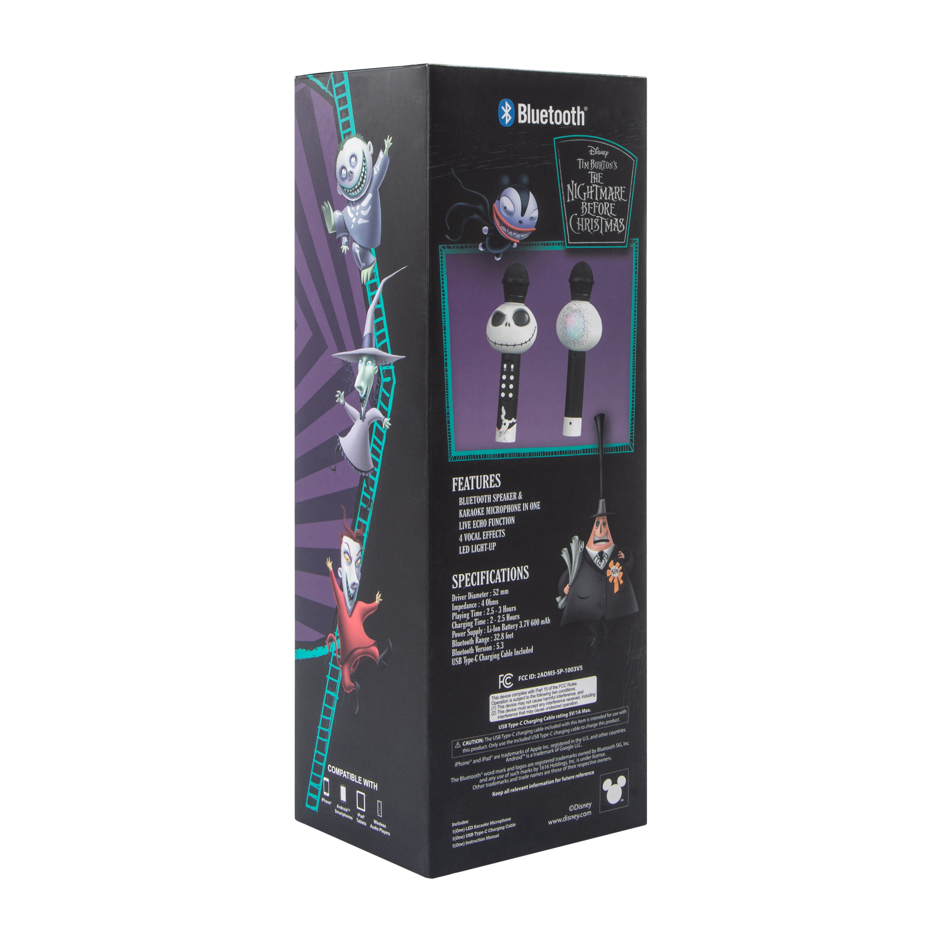 Disney Tim Burton's The Nightmare Before Christmas LED Karaoke Microphone