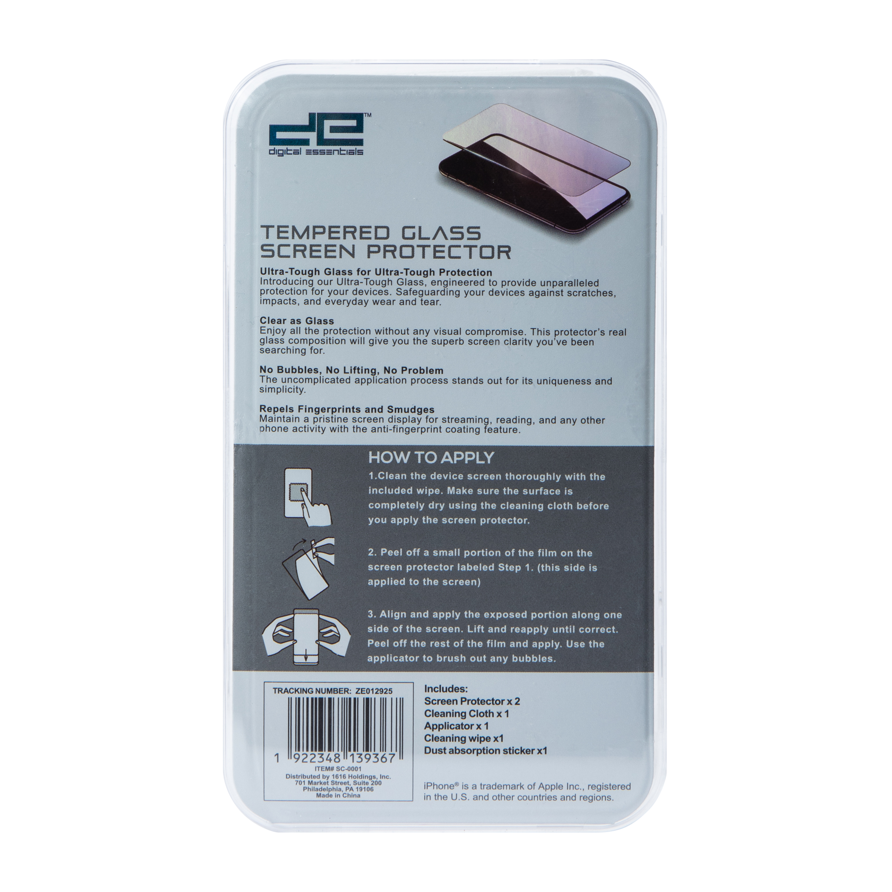 iPhone Pro® Tempered Glass Screen Protector 2-Pack