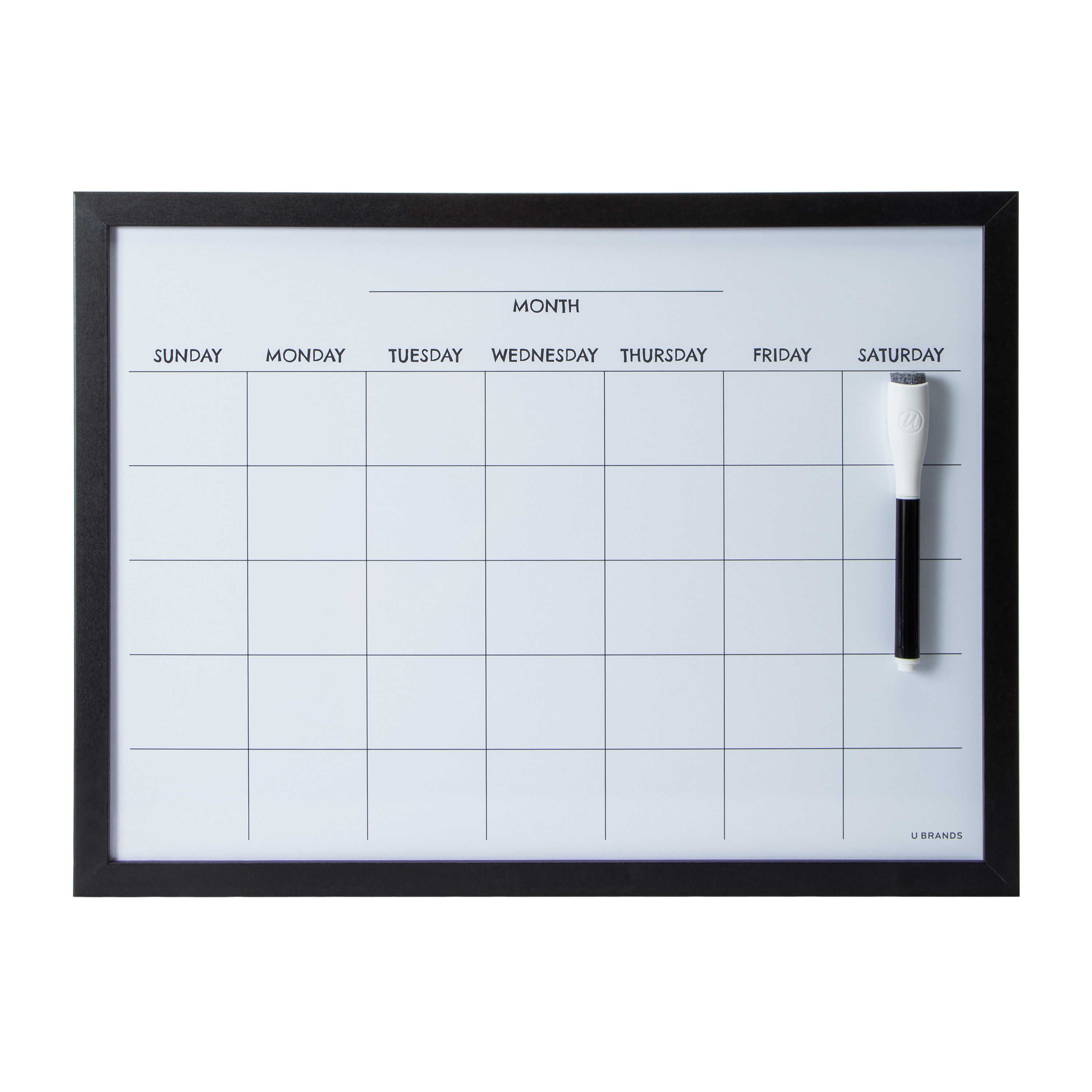 Wood Style Frame Dry Erase Calendar