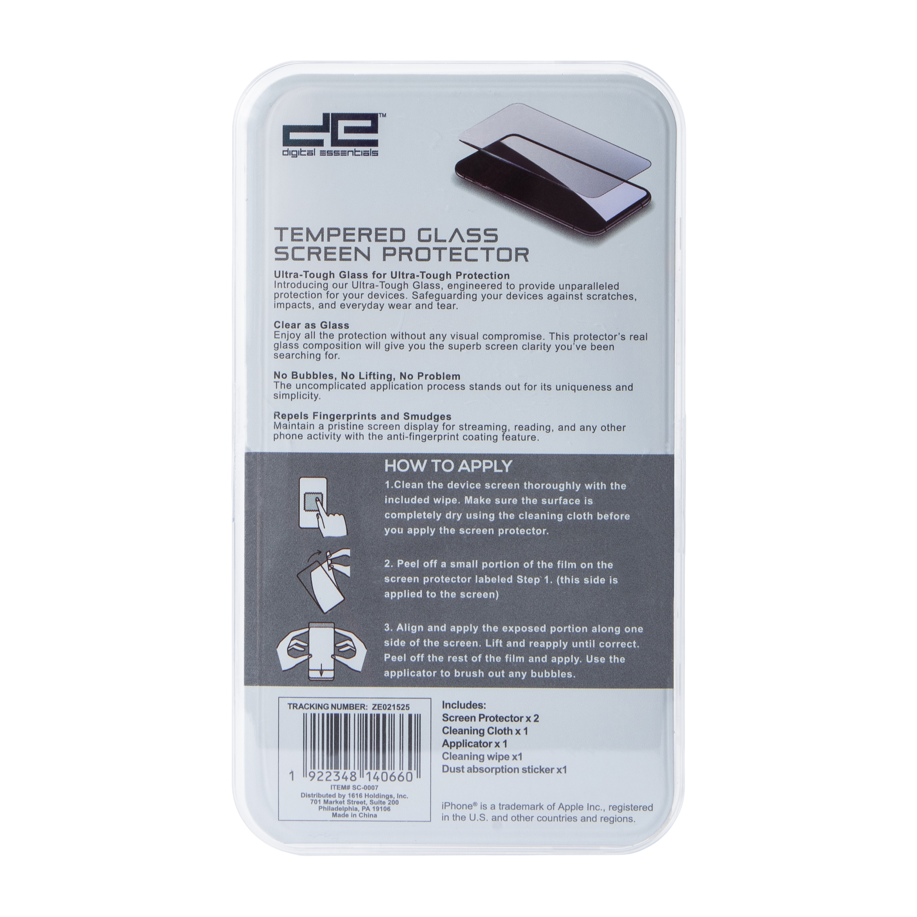 iPhone 16® Tempered Glass Screen Protector 2-Pack