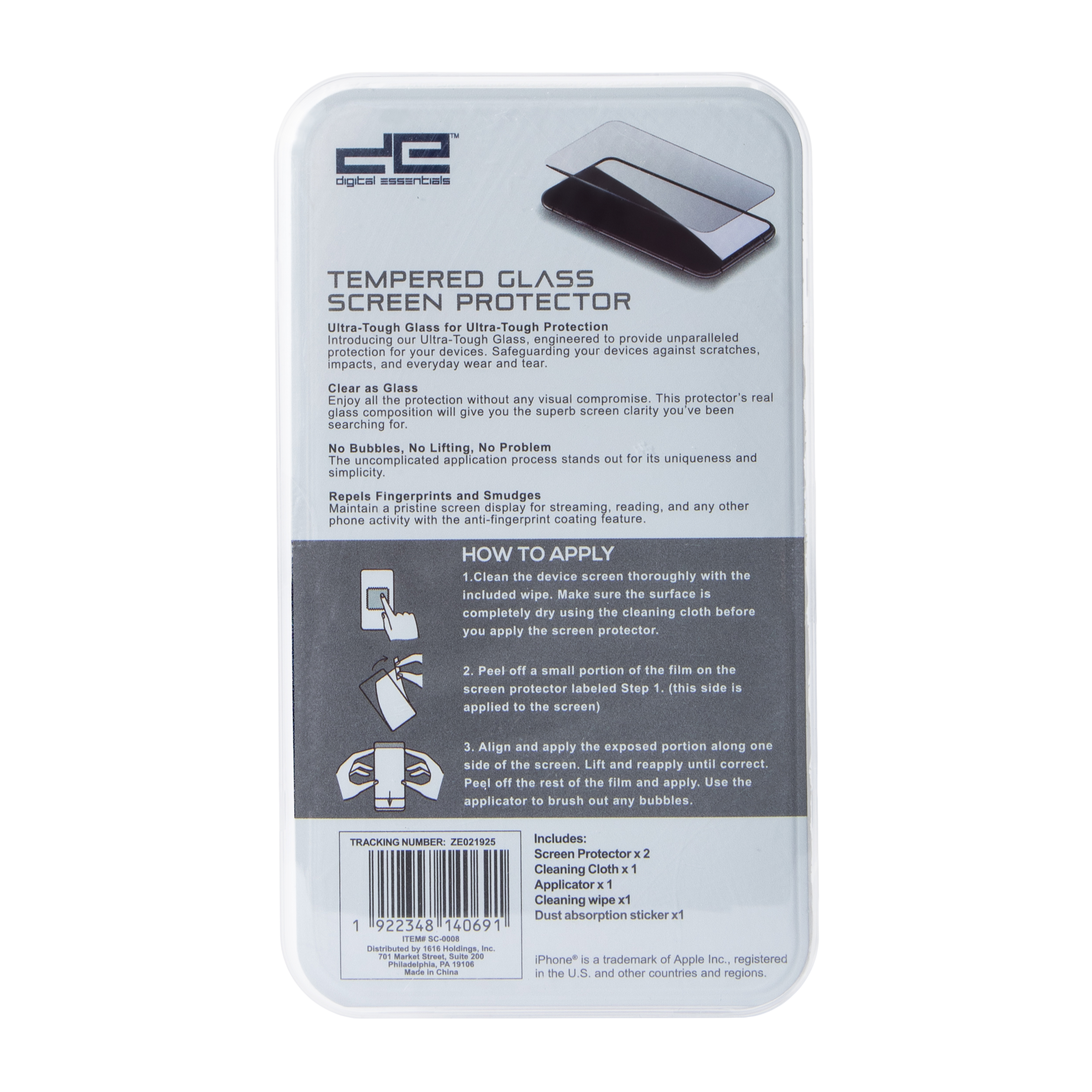 iPhone 16 Plus® HD Clarity Tempered Glass 2-Pack