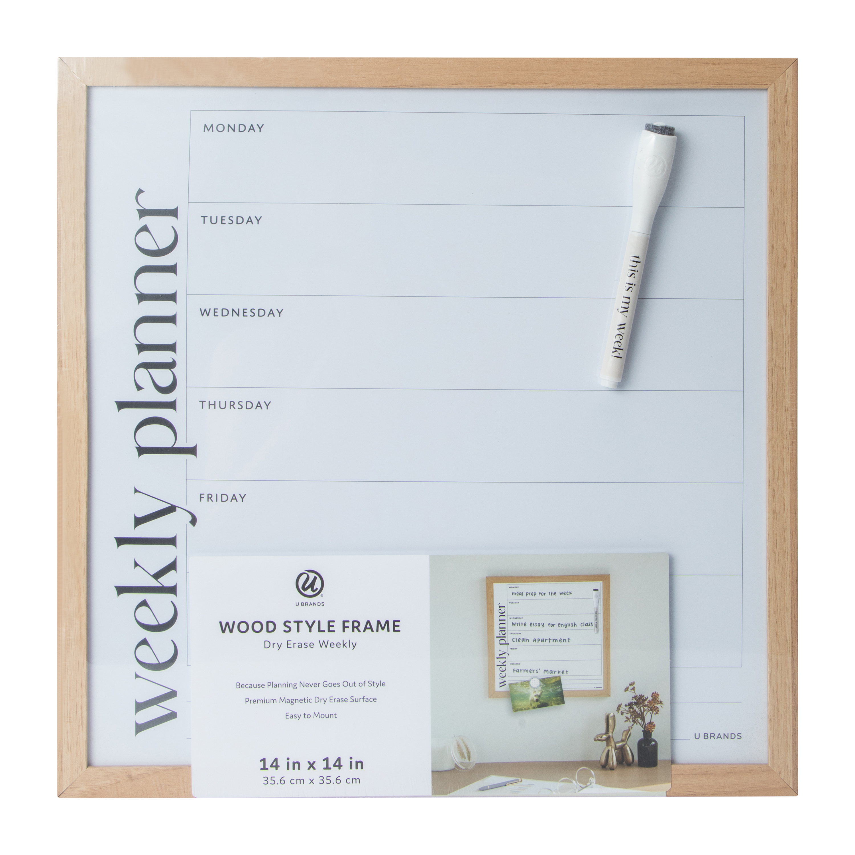Framed Dry Erase Board 14in x