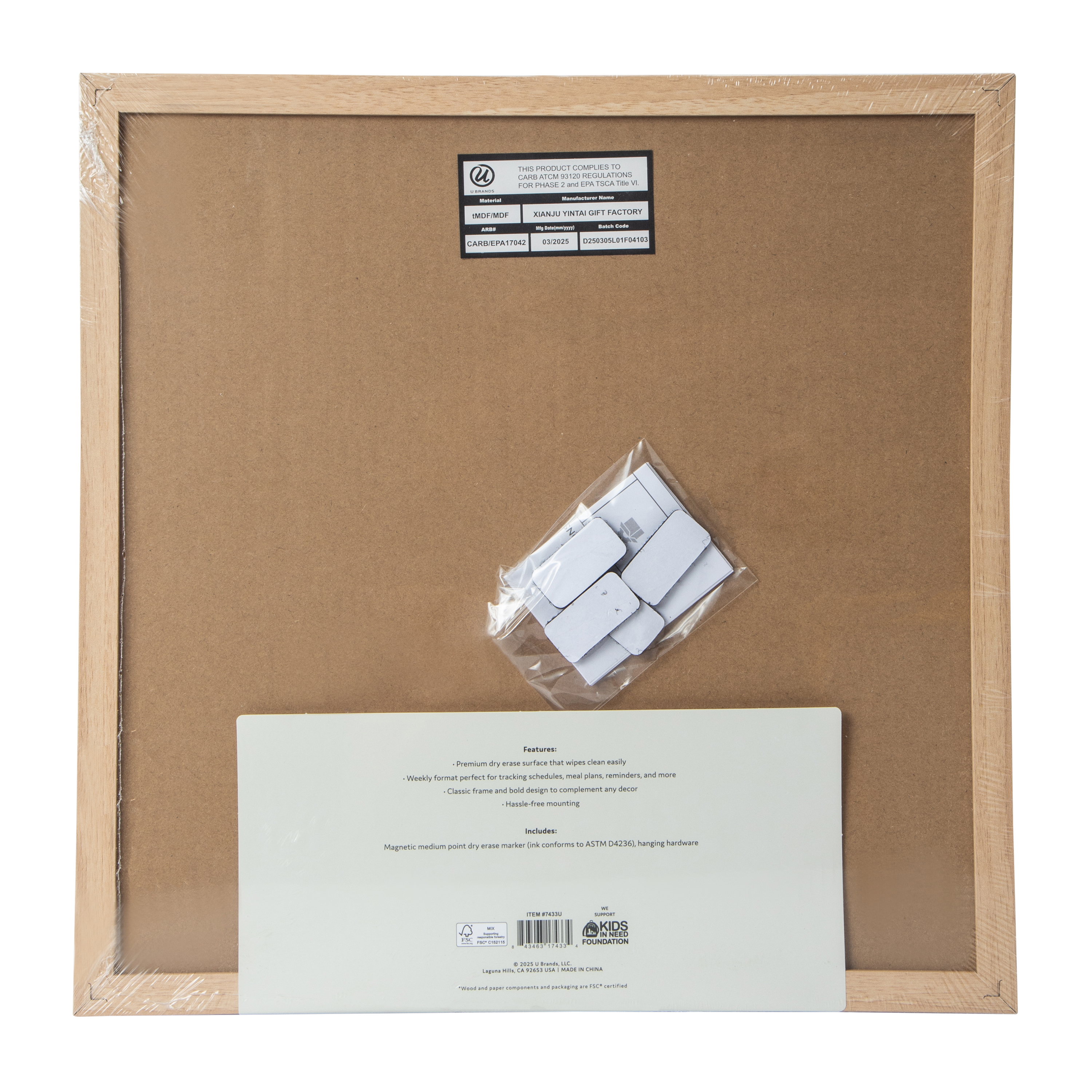Framed Dry Erase Board 14in x