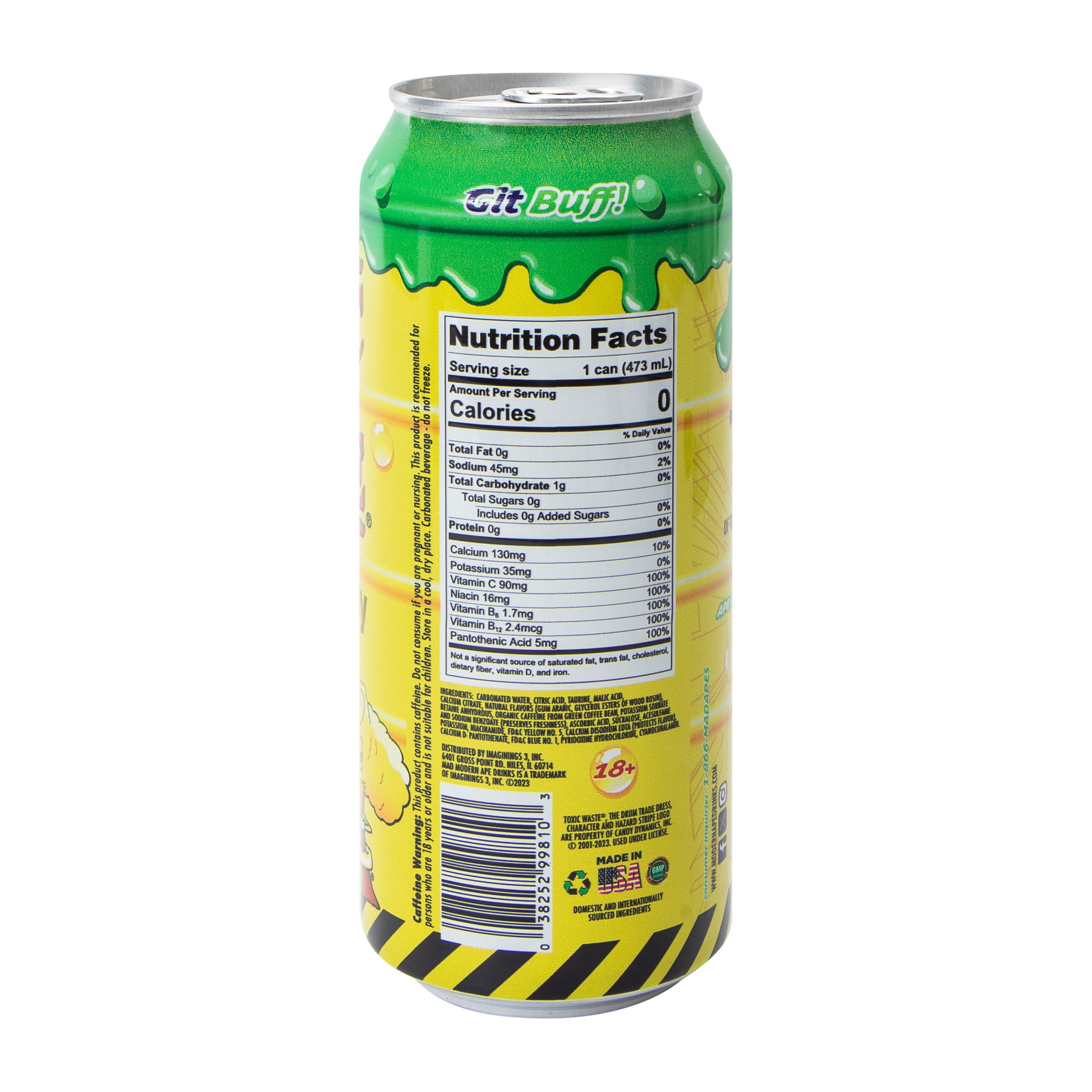 Toxic Waste® Hazardously Satisfying™ Sociable Sour Apple Energy Drink 16oz