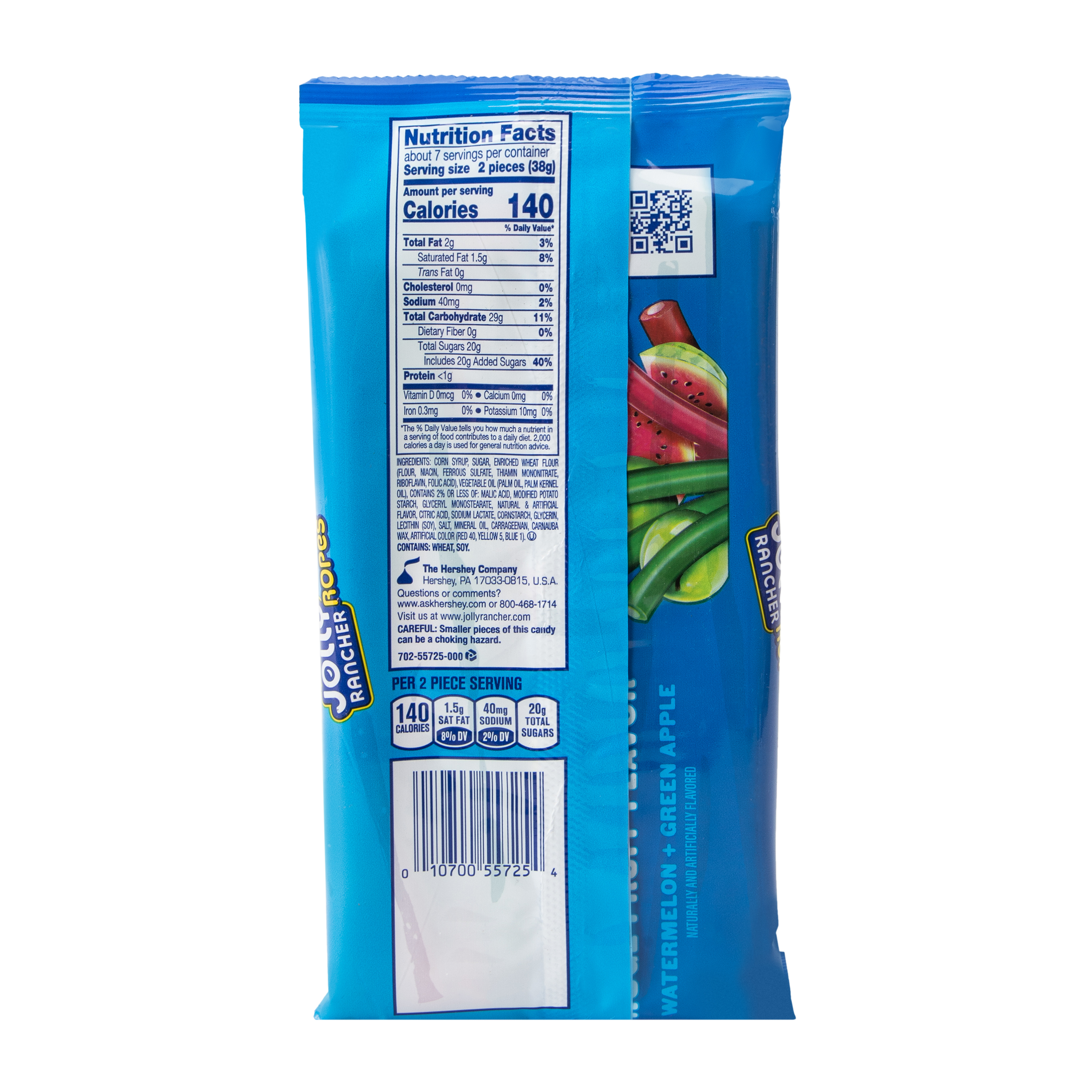 Jolly Rancher Watermelon + Green Apple Ropes Candy 10oz