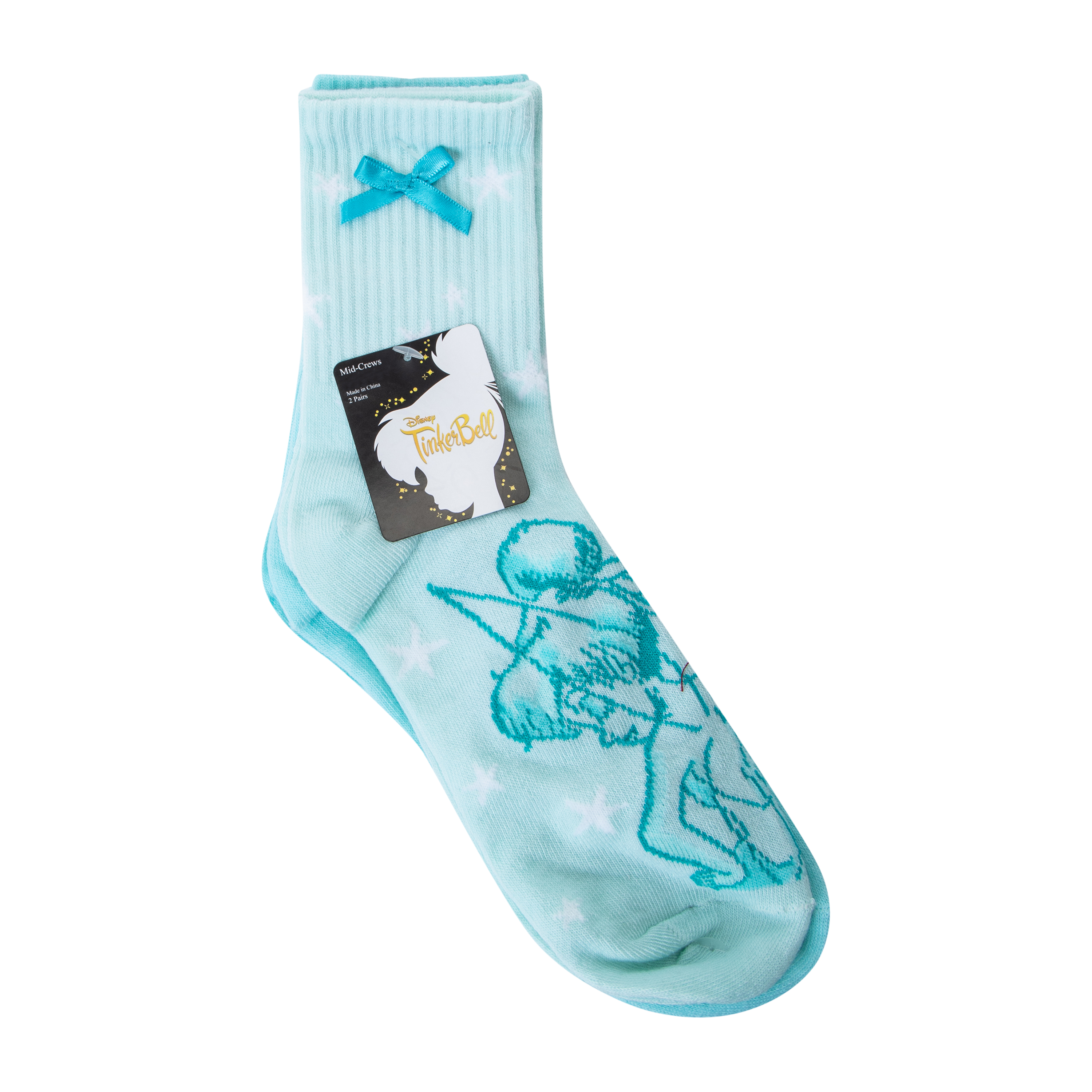 Branded Girls Mid-Crew Socks 2-Pack