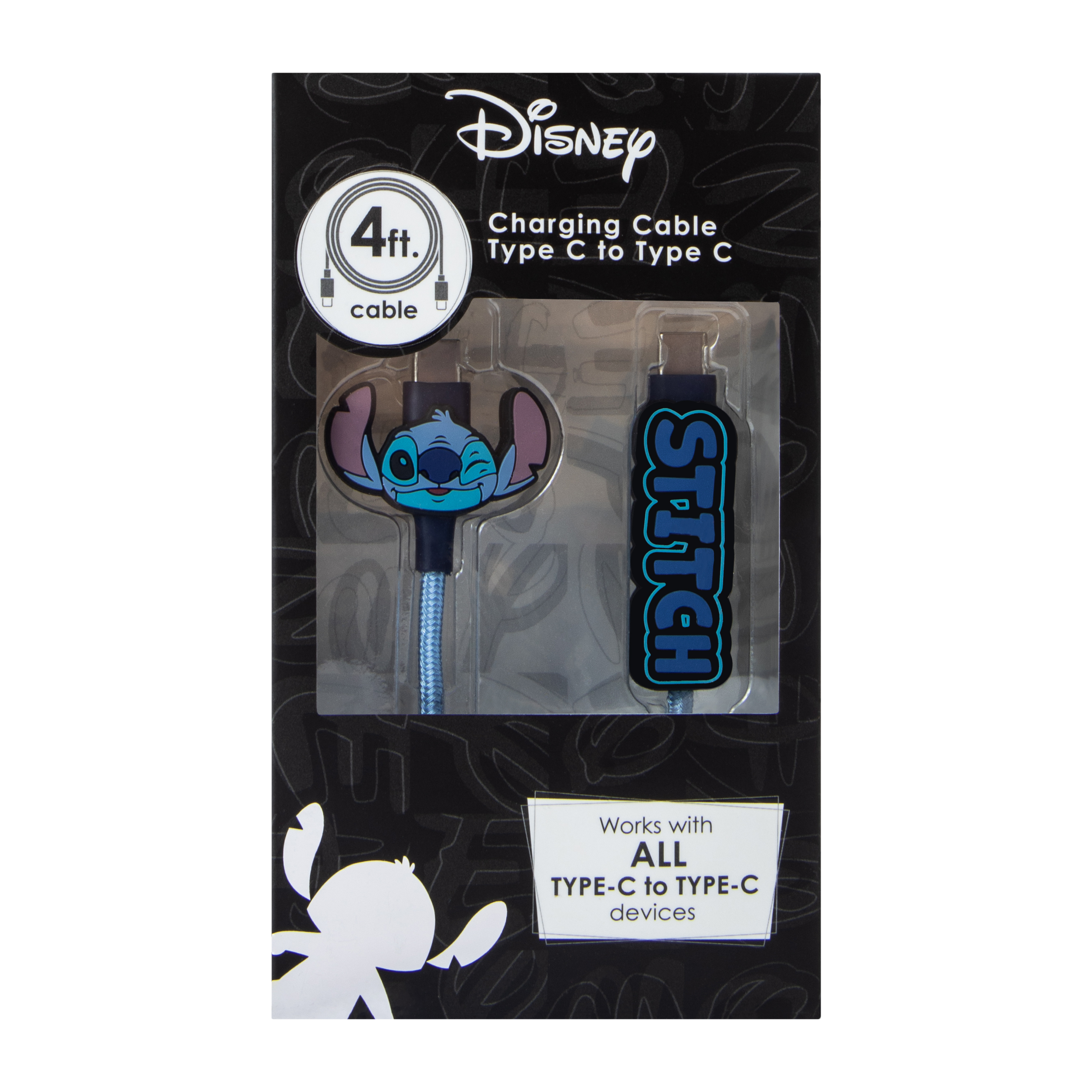Disney Stitch Charging Cable Type-C To Type-C 48in