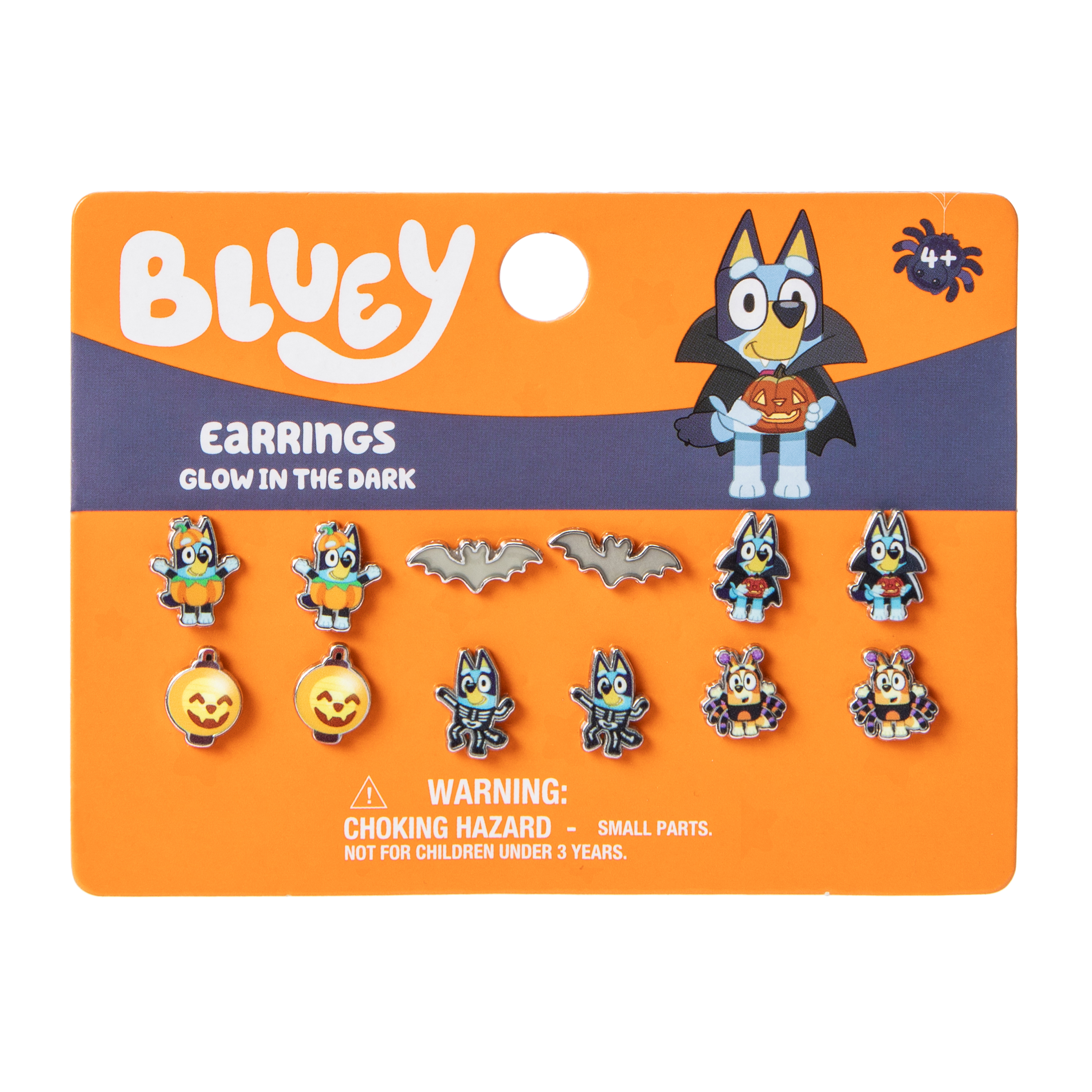 Bluey™ Halloween Glow In The Dark Earrings 6-Pack