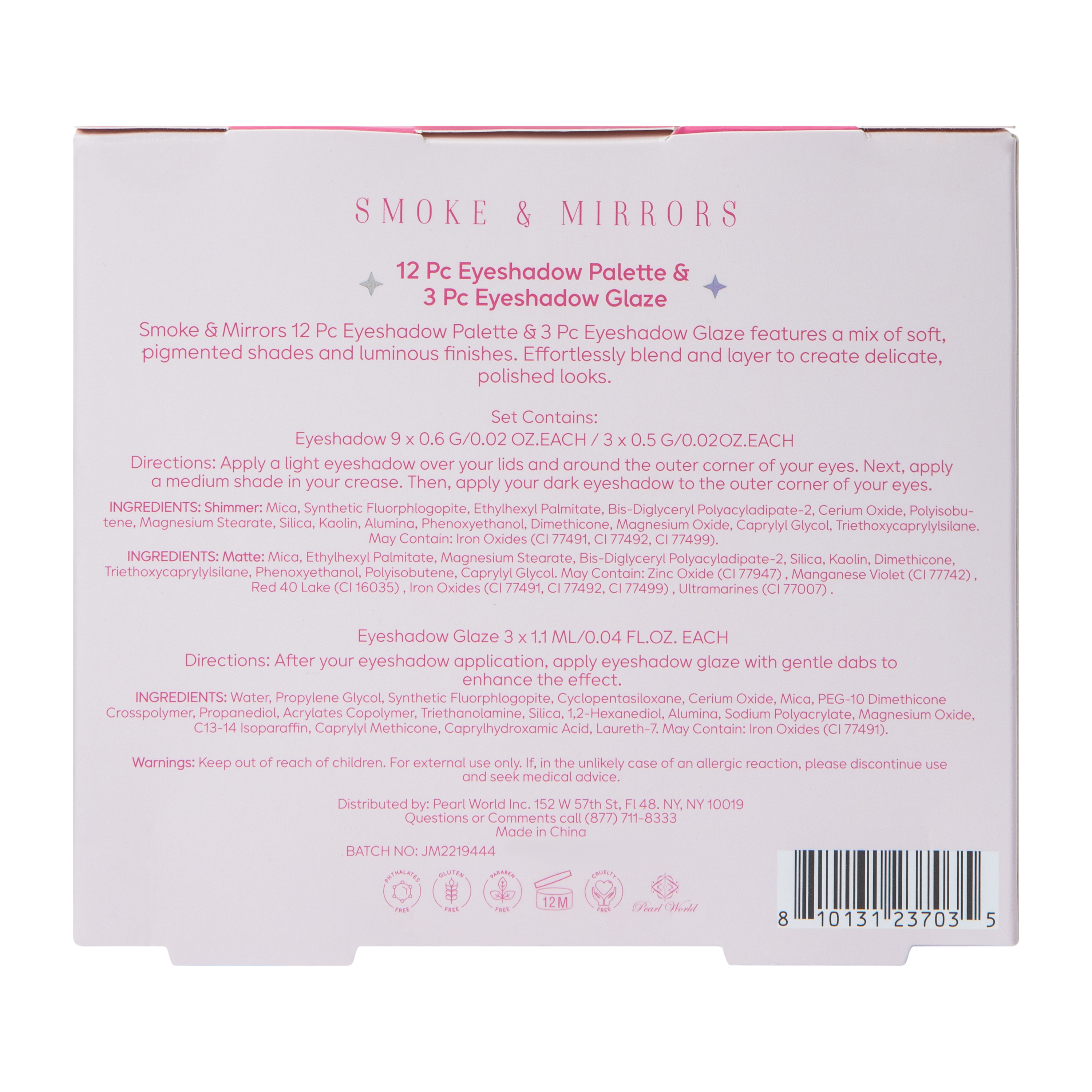 Smoke & Mirrors Dare To Dazzle Eyeshadow Pallete & Glaze Set