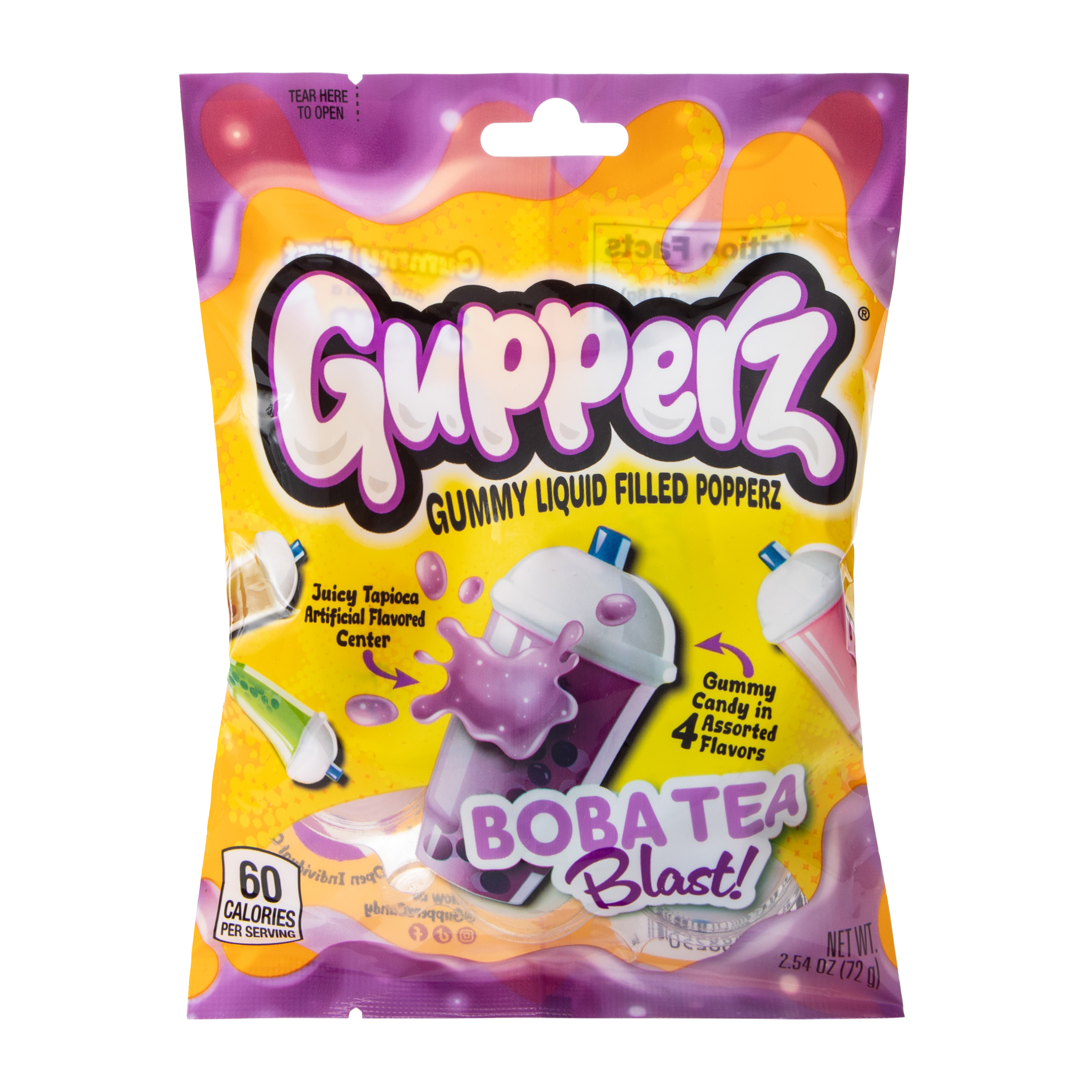 Gupperz® Boba Tea Blast! Gummy Liquid Filled Candy 2.54oz