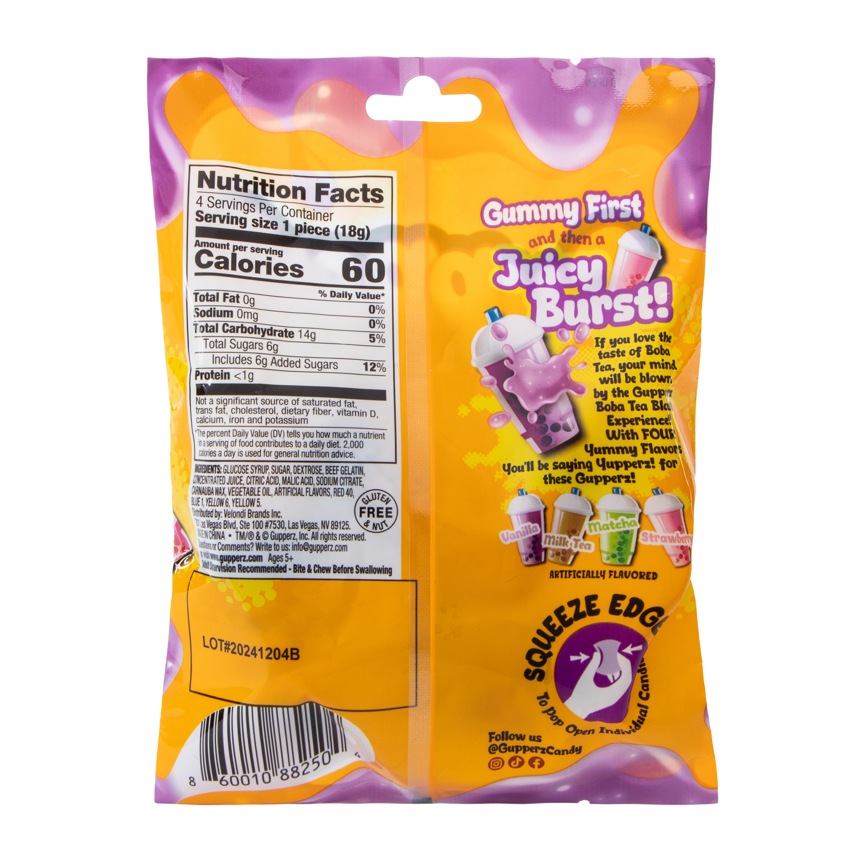 Gupperz® Boba Tea Blast! Gummy Liquid Filled Candy 2.54oz