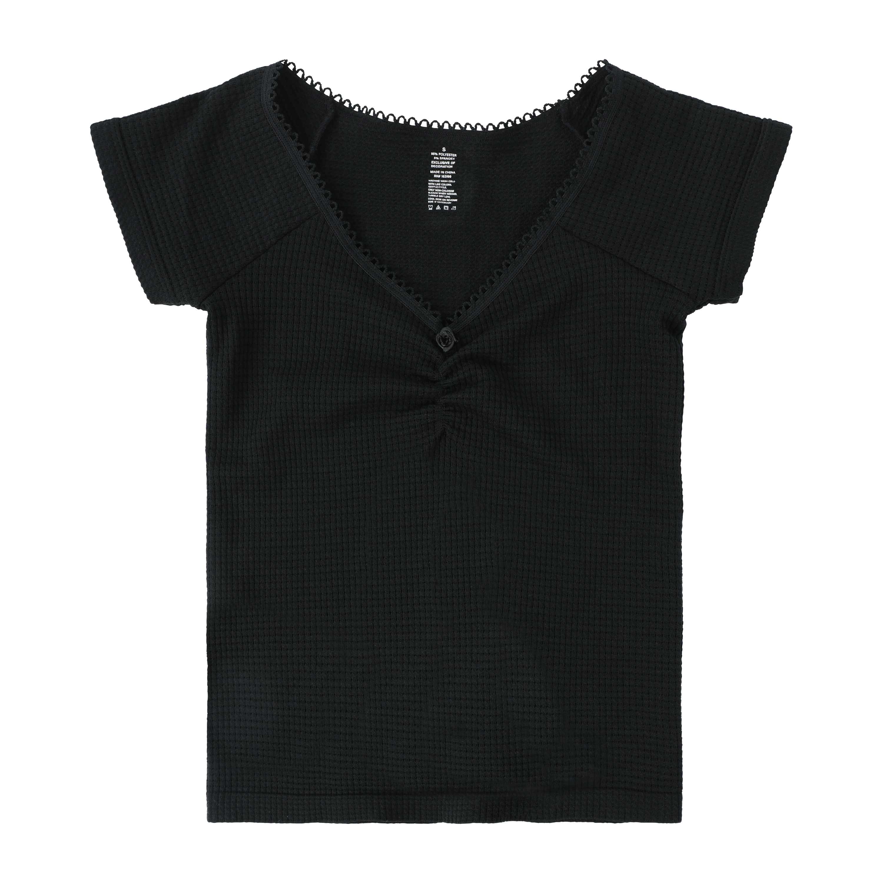 Juniors Waffle Seamless Top