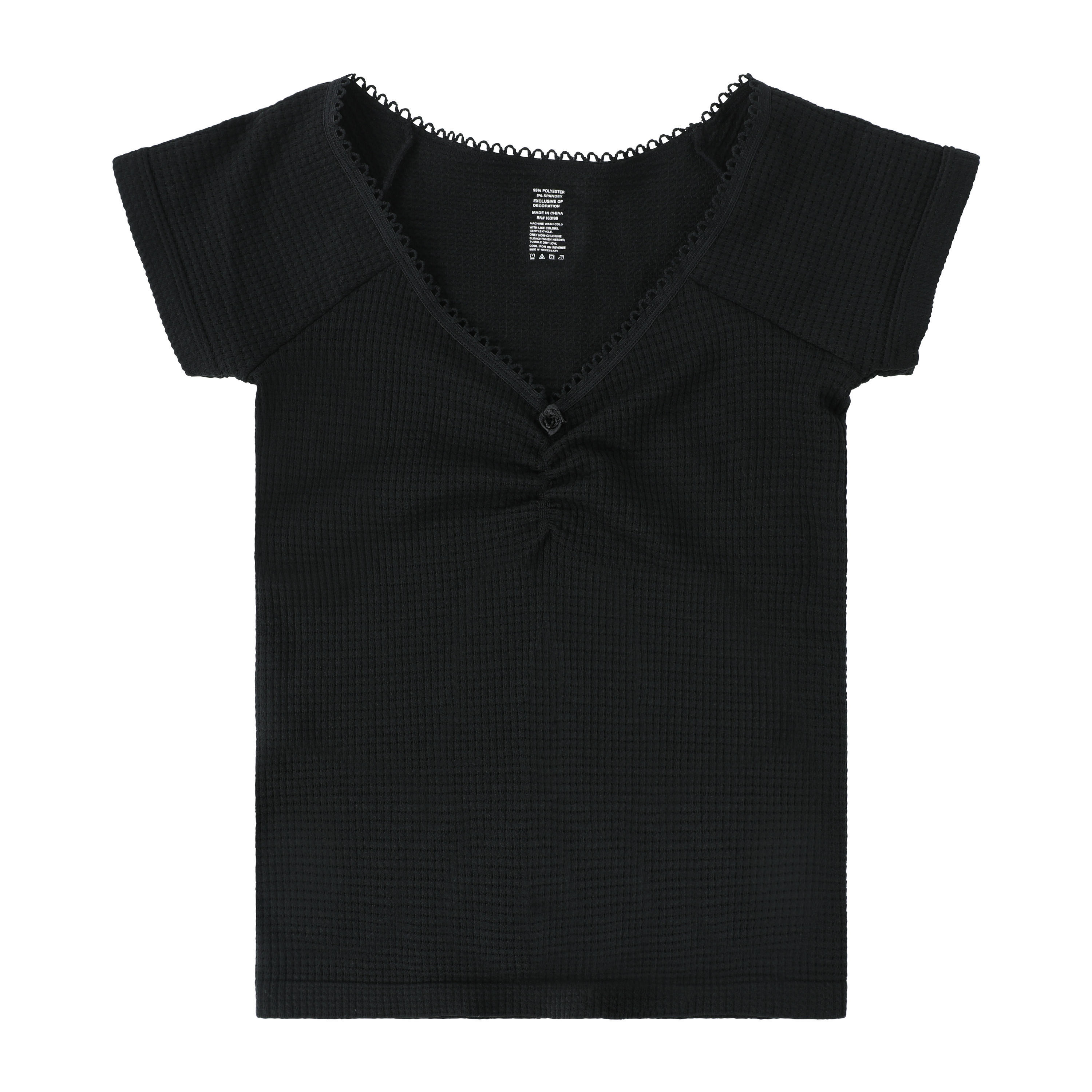 Juniors Waffle Seamless Top