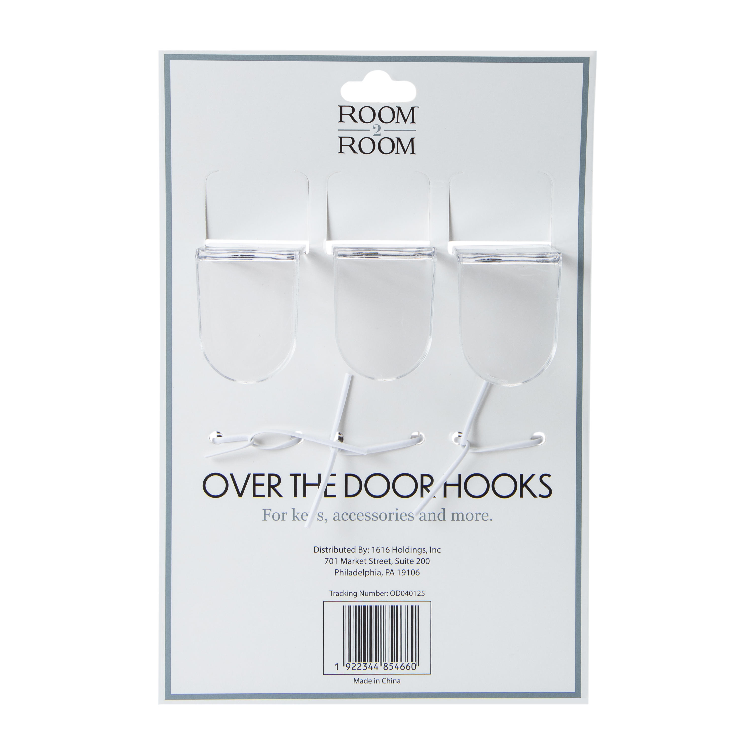 Printed Over The Door Hooks 3-Pack