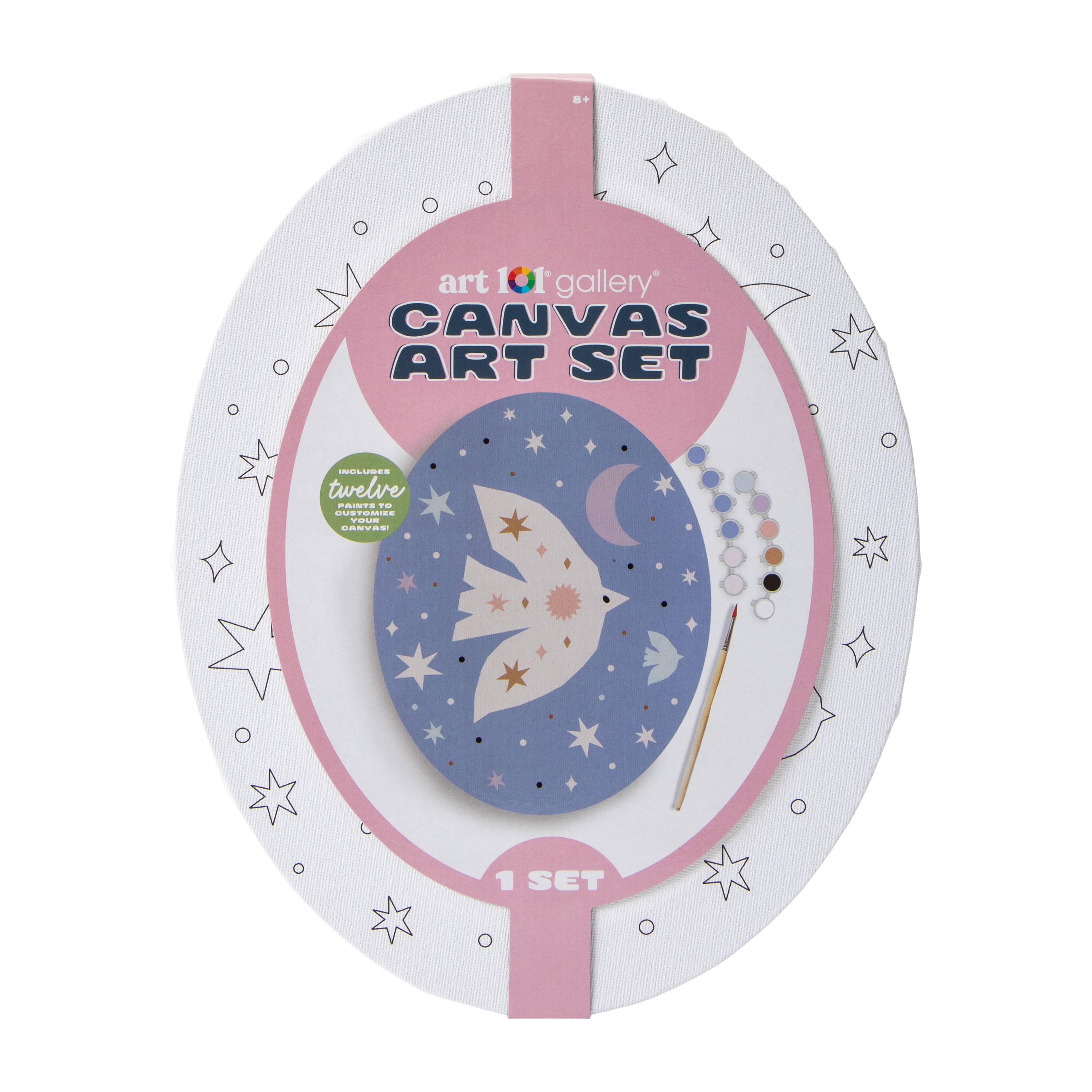 Hanging Oval Canvas Art Set 8in x 10in