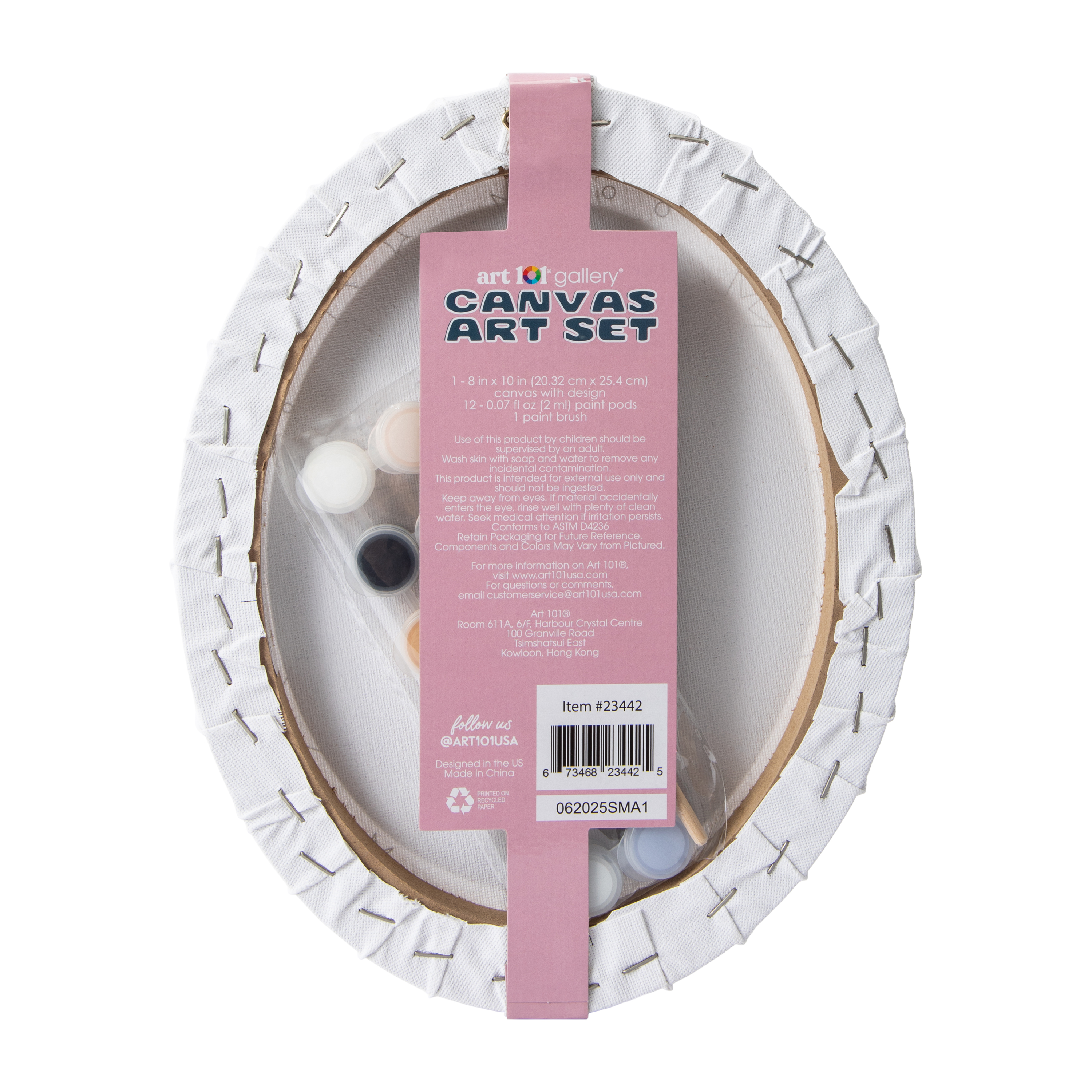 Hanging Oval Canvas Art Set 8in x 10in