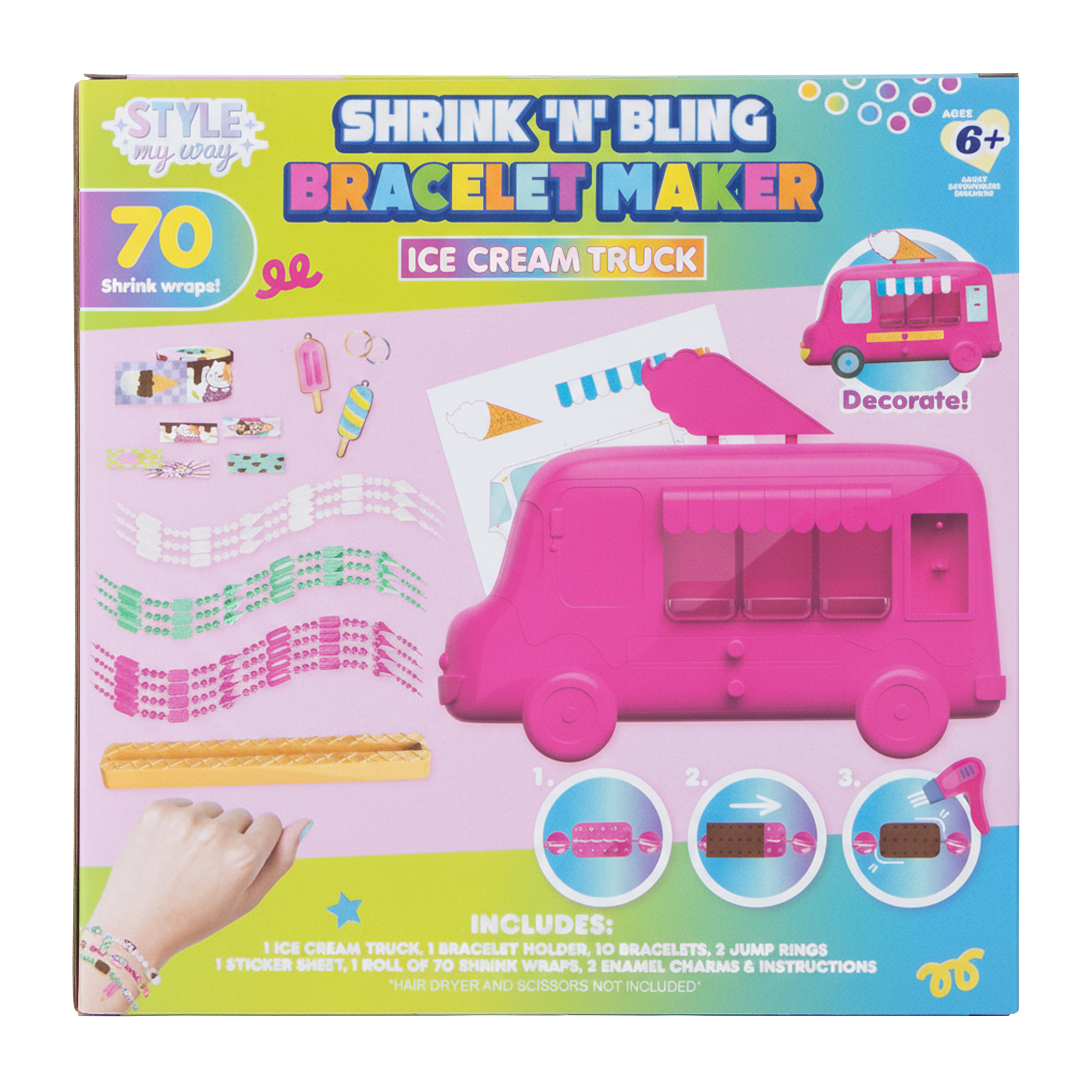 Style My Way Shrink N' Bling Bracelet Maker Ice Cream Truck Set