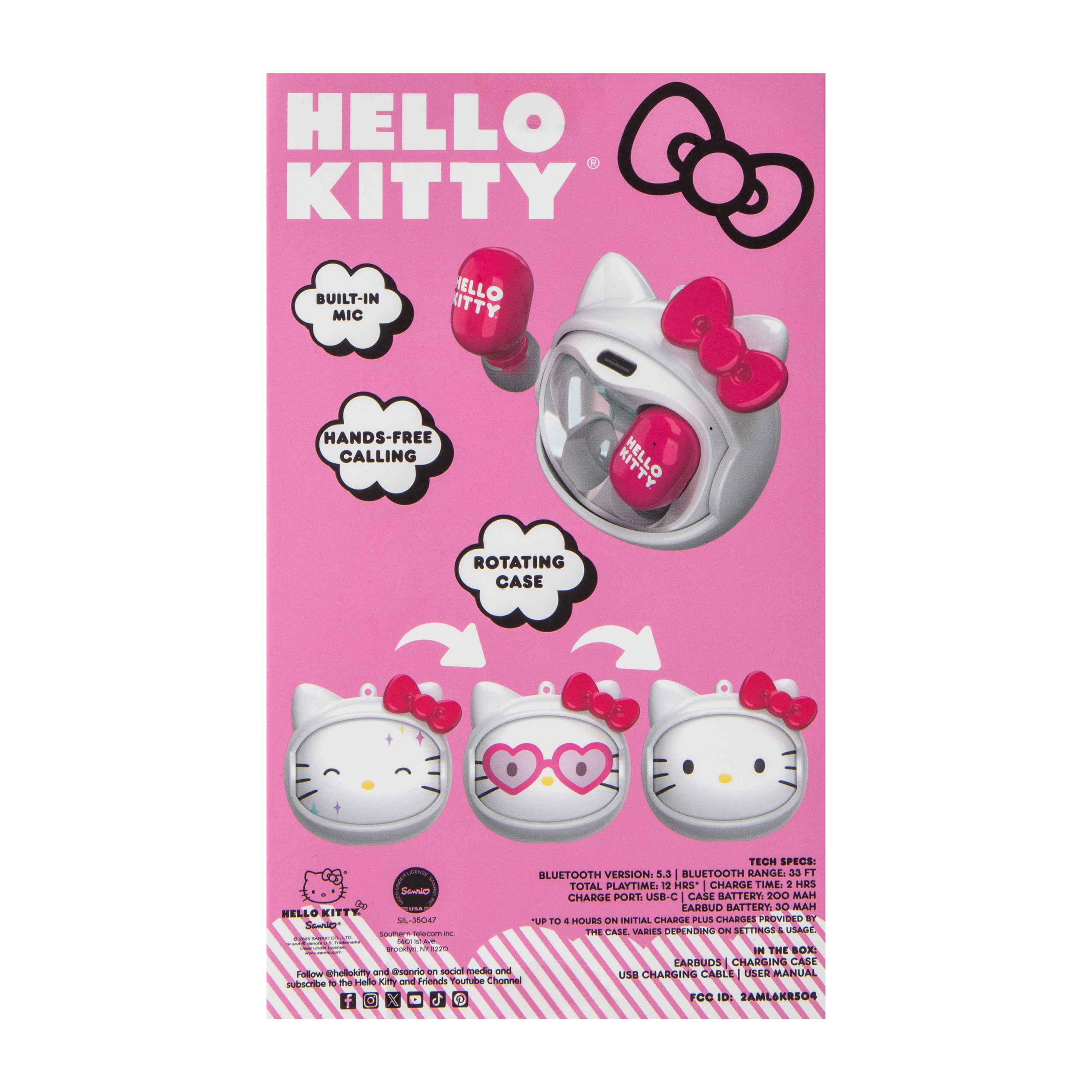 Hello Kitty And Friends® Wireless Earbuds With Rotating Charging Case