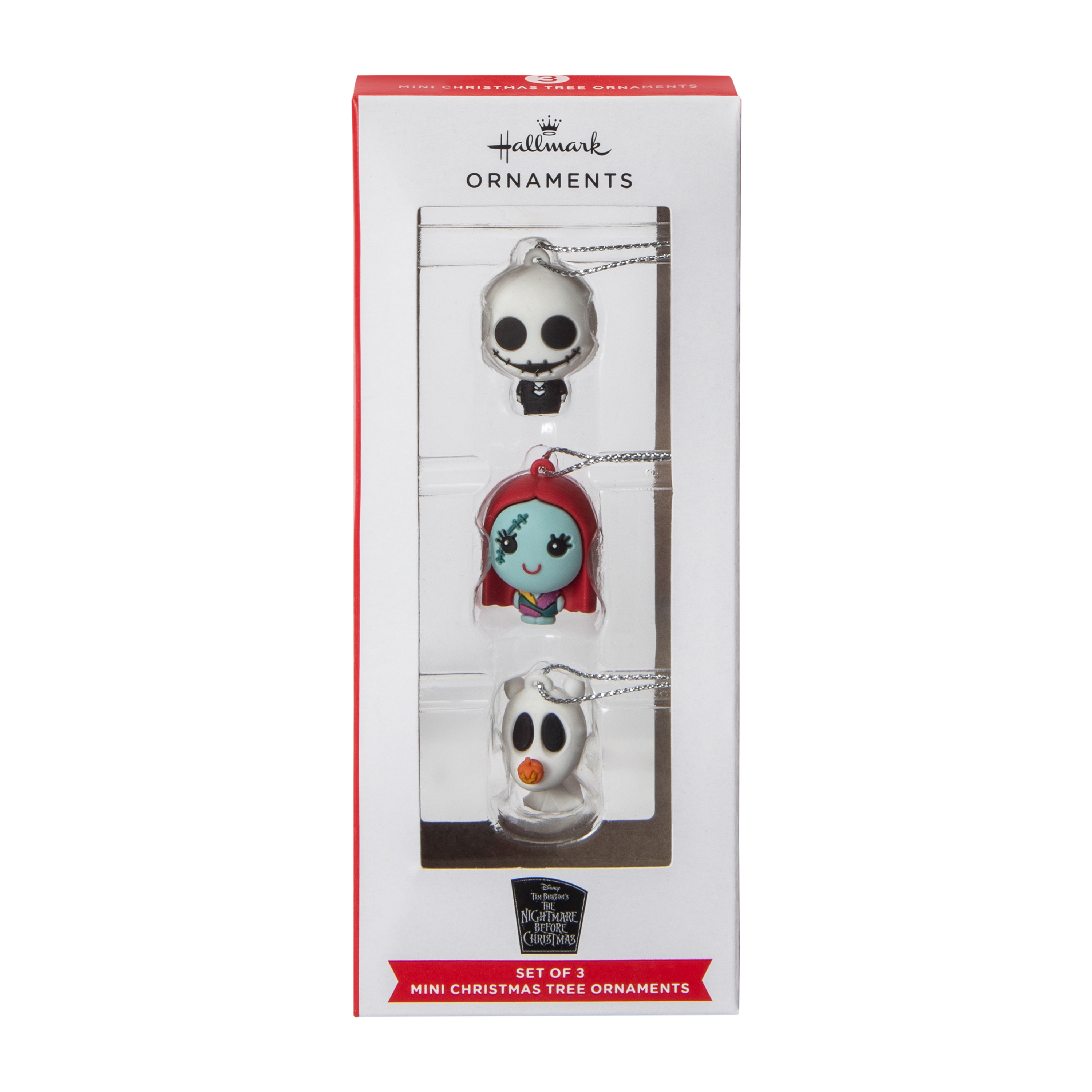 Disney Tim Burton's The Nightmare Before Christmas Mini Christmas Tree Ornaments 3-Pack
