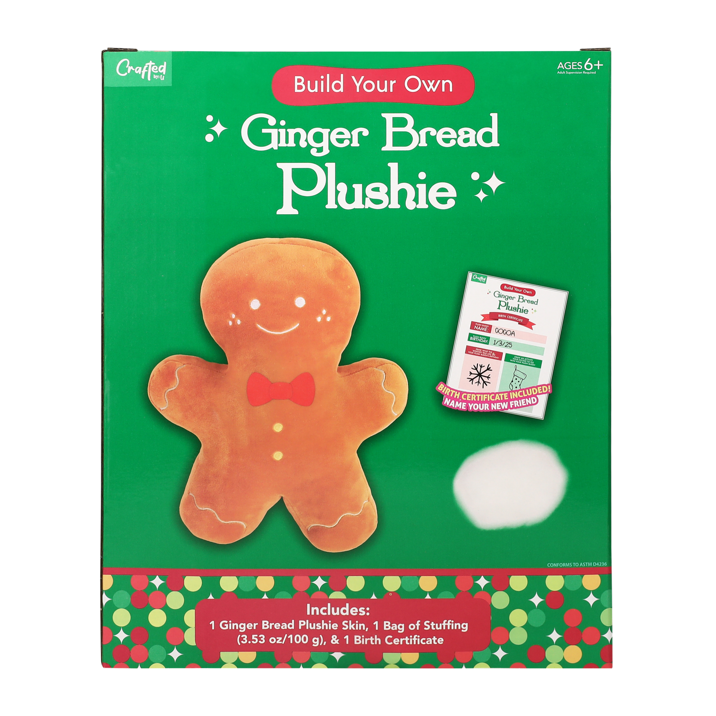 Crafted By: U Build Your Own Ginger Bread Plushie Kit